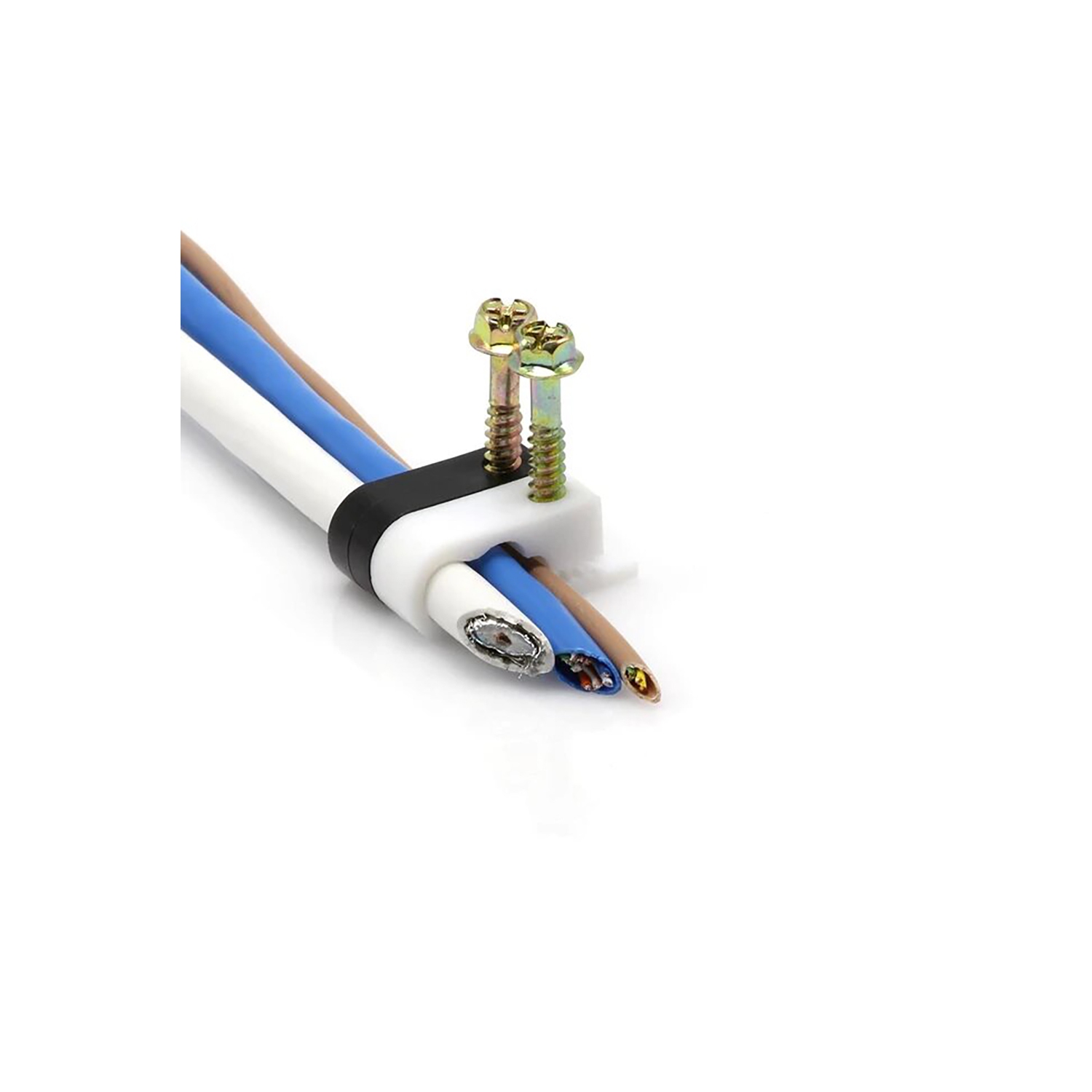 RG6 Flex Dual Coaxial Cable Clips White, Pack of 100