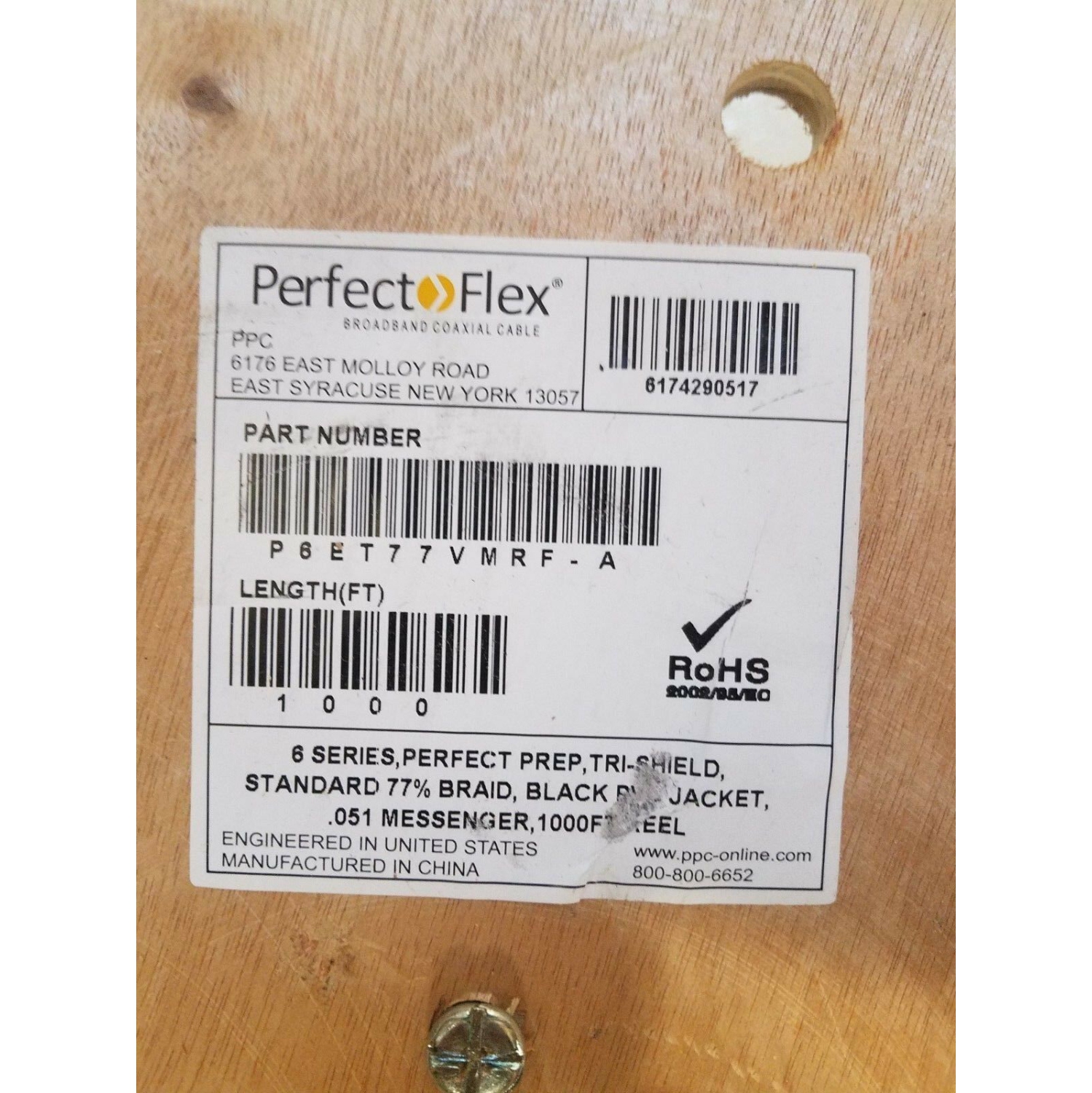 RG-6 1000' FT RG6 Coaxial Copper Clad Steel Cable Messenger Ground Wire 3 GHz Outdoor Antenna Aerial Digital Satellite Dish, Steel Suspension Drop