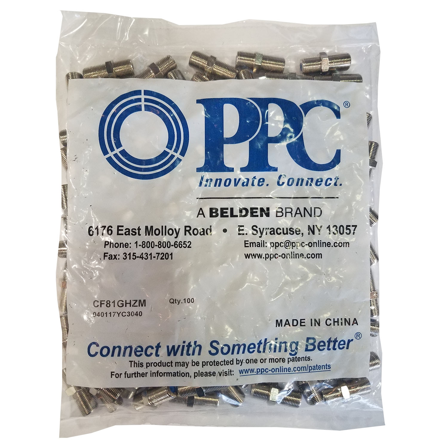 New 100 PPC F81 Barrel RG6 Female Slice Coax Cable Connector 3GHz