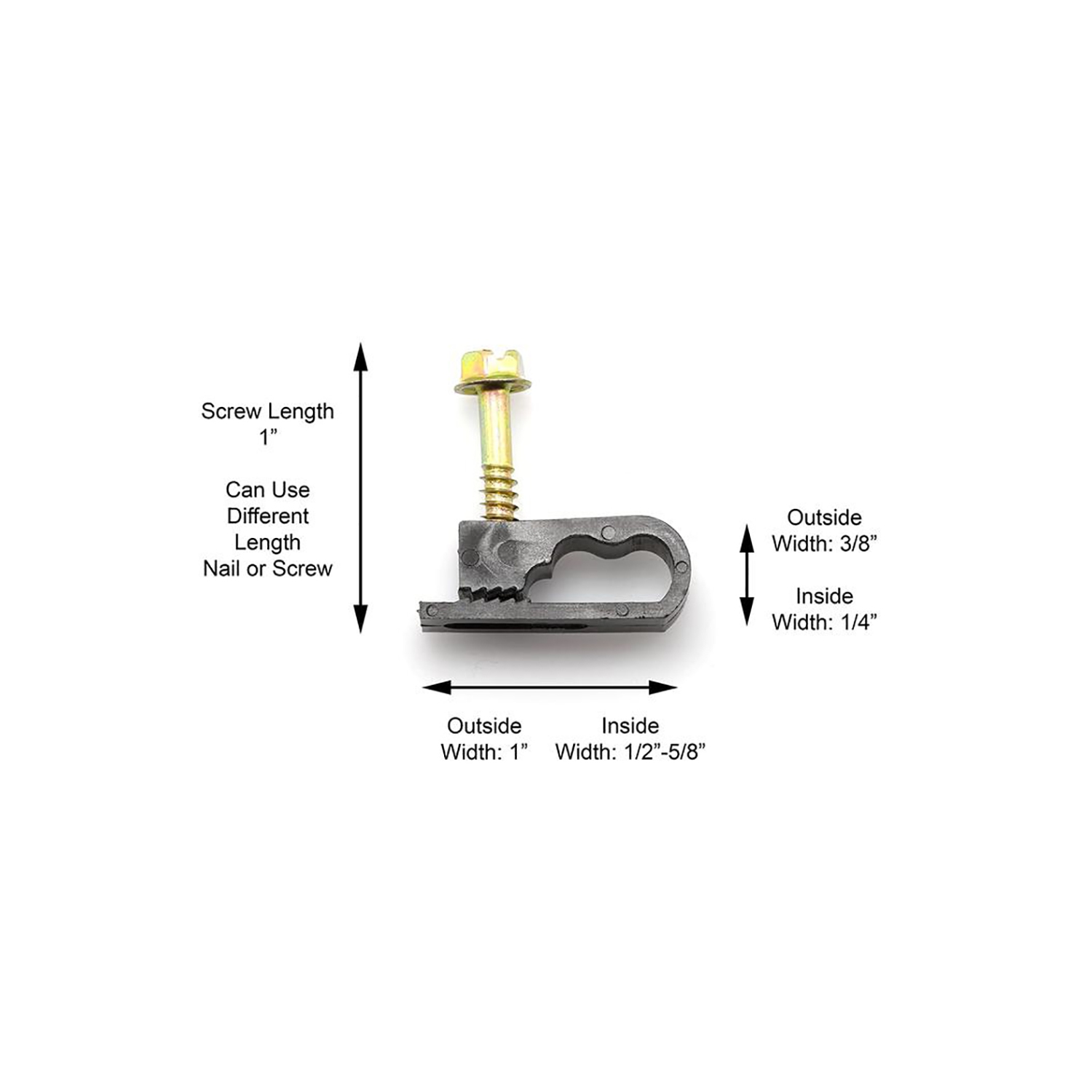 SatelliteSale Dual Flex Cable Clip Black 100 Pcs.