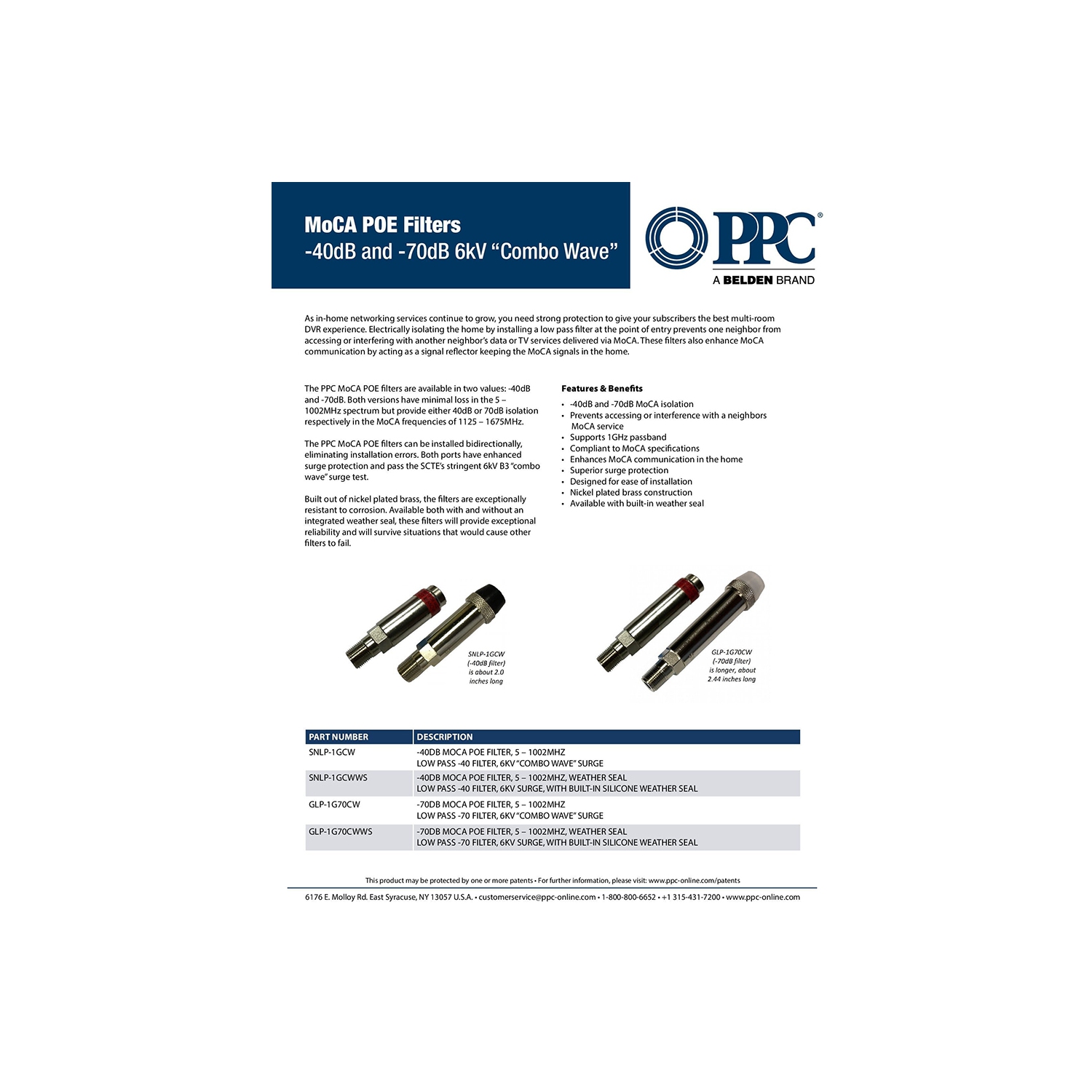 filter, moca "poe" for cable tv & ota coaxial networks only