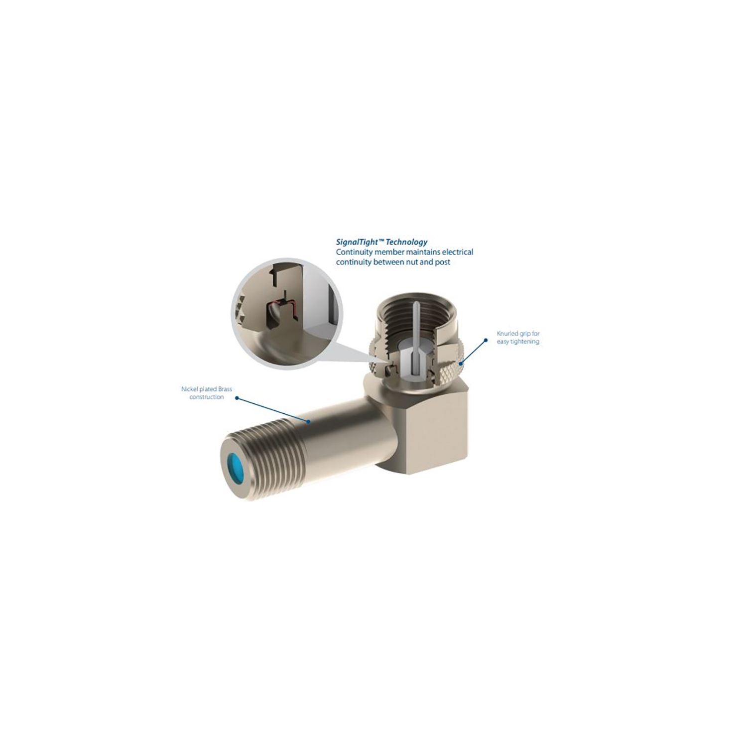 PPC Belden SignalTight® RaPLUS Right Angle Adapter for coax cables - Bag of 25