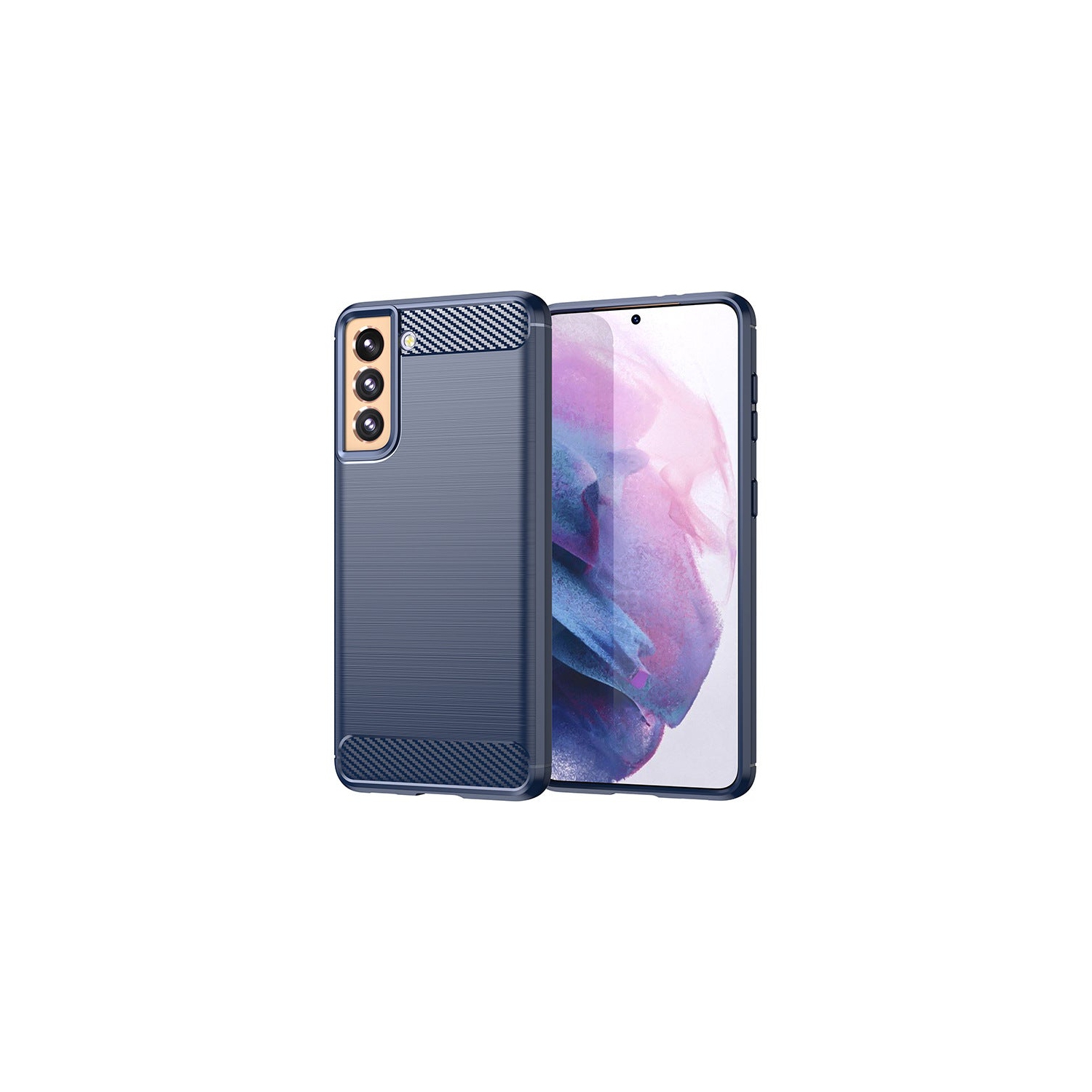 PANDACO – Étui en métal brossé bleu marine pour Galaxy S21 FE de Samsung