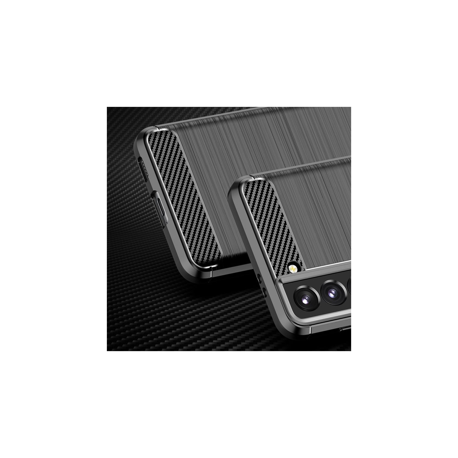 PANDACO – Étui en métal brossé noir pour Galaxy S21 FE de Samsung