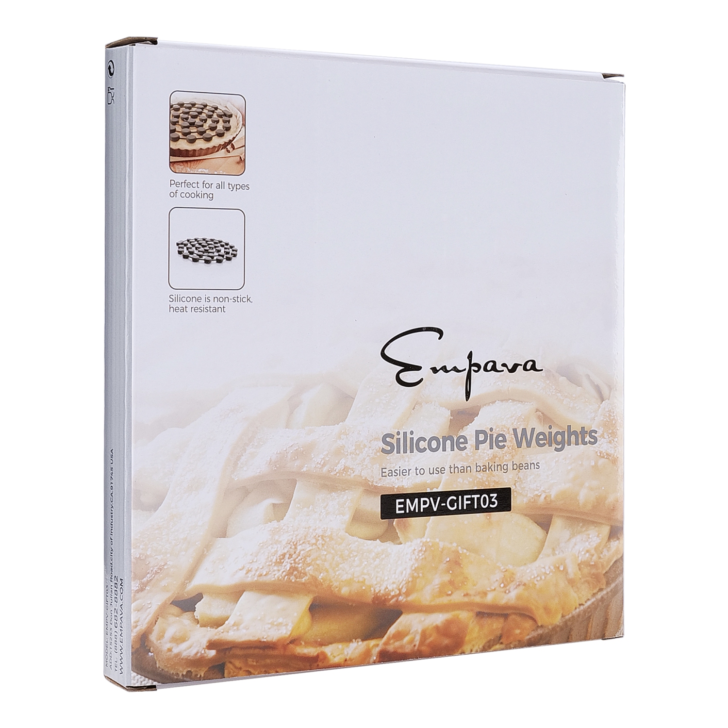 Poids à tarte en silicone tout usage de 46 po de long avec chaîne et sous-plat gris