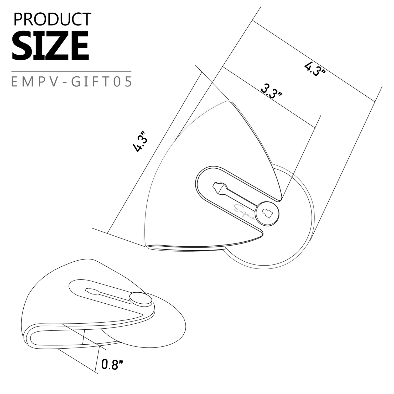 Mini couteau à pizza rétractable de 4.3 po avec verrou en bleu