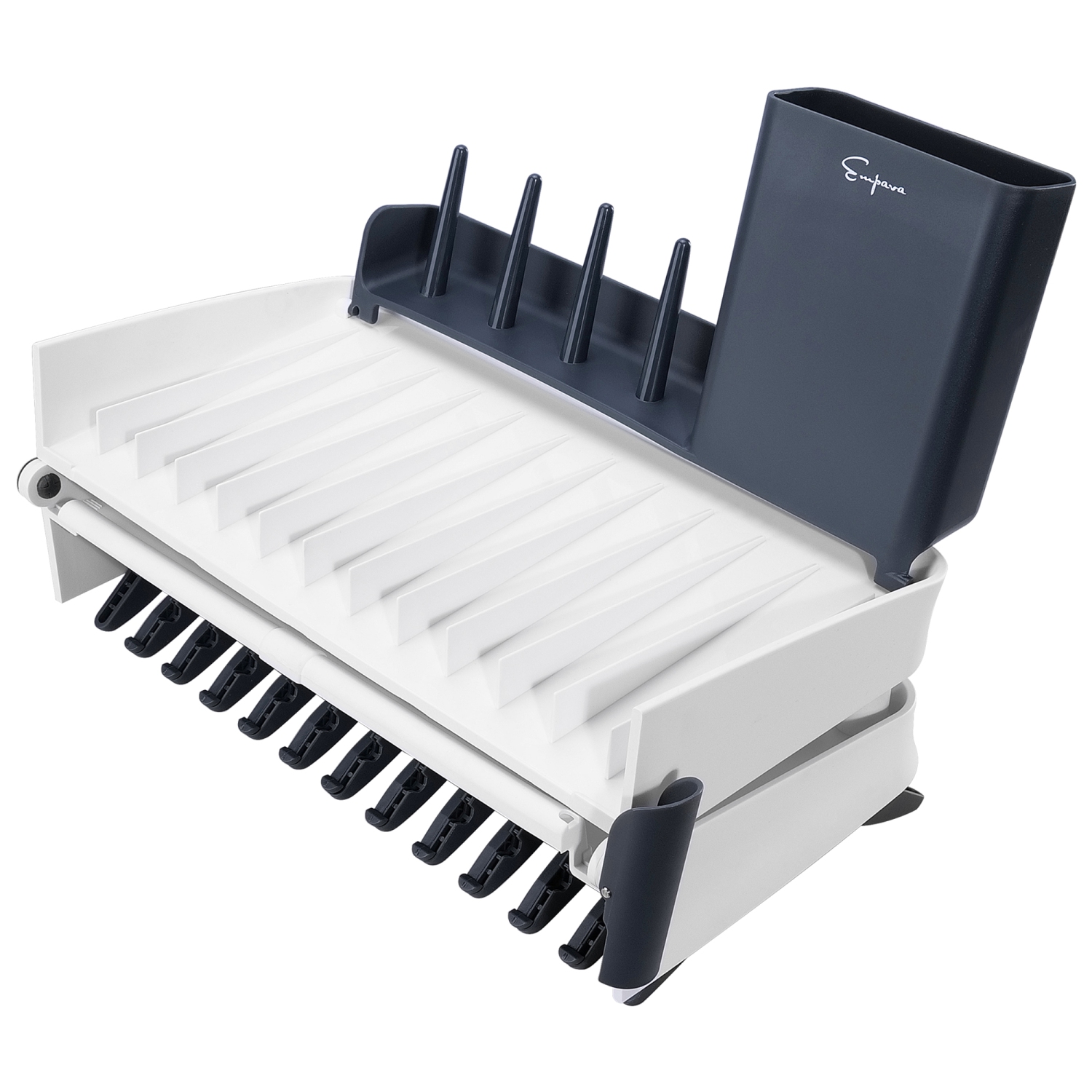 Foldable Dish Rack with Drainer in Gray