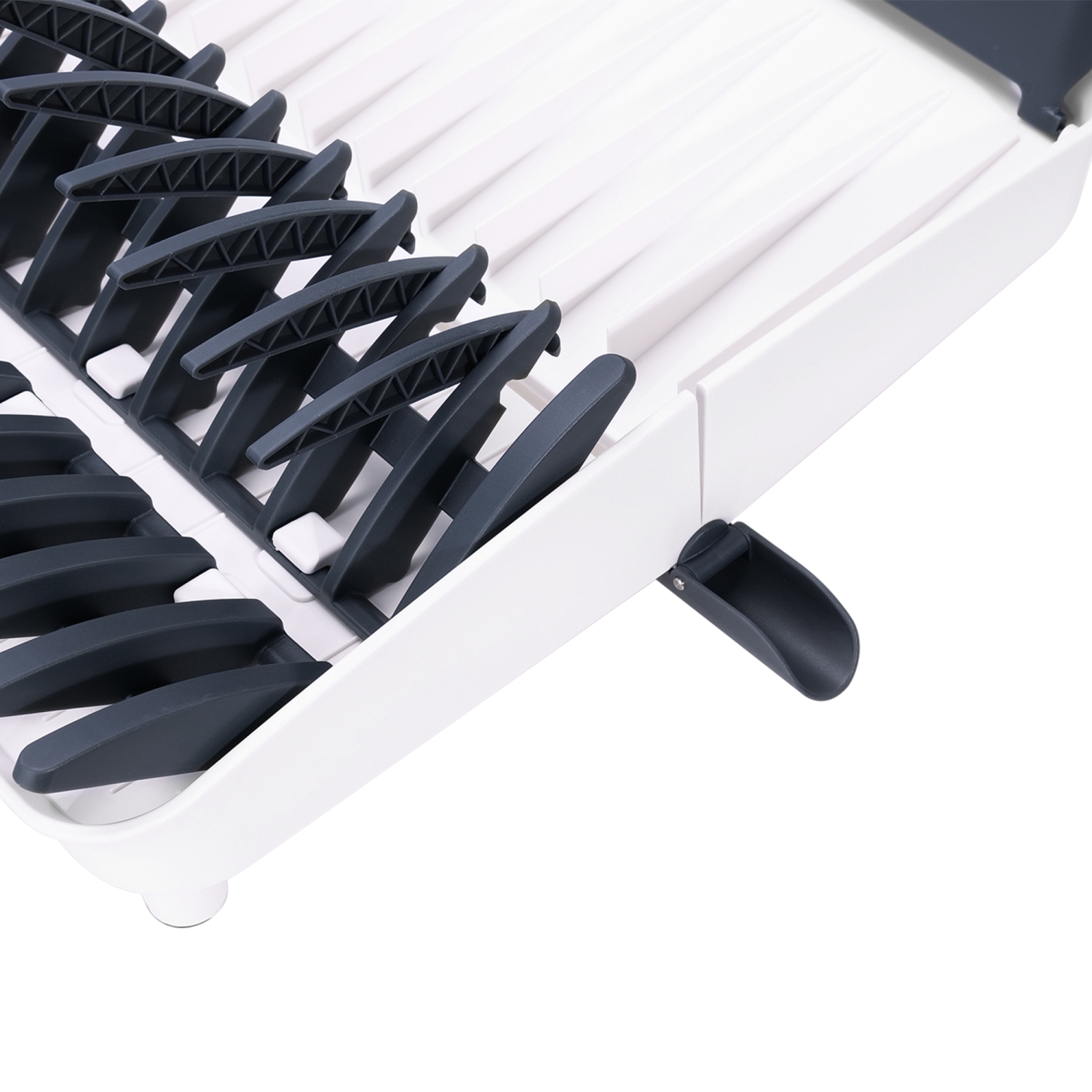 Foldable Dish Rack with Drainer in Gray