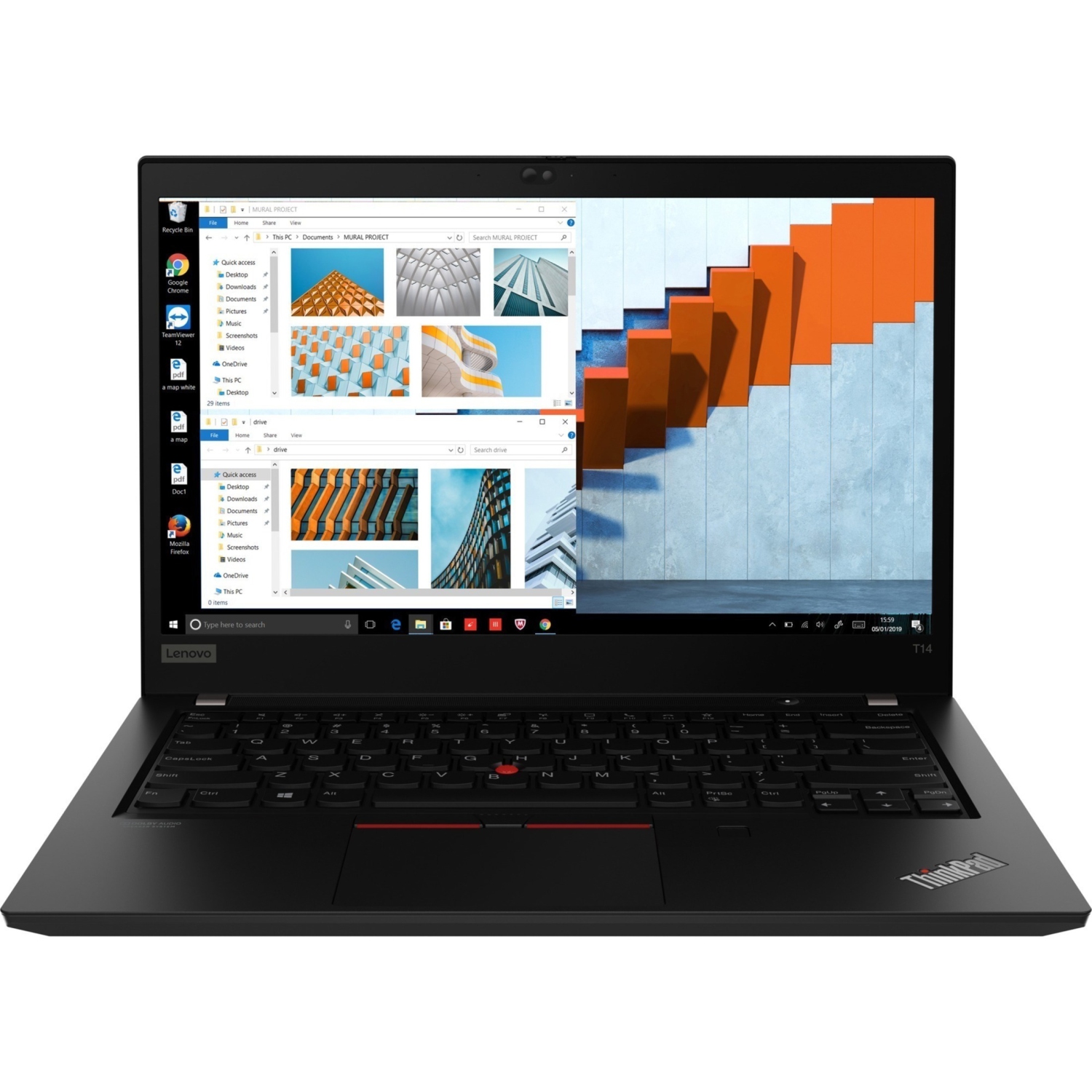 Refurbished (Good) - Lenovo ThinkPad T14 Gen 2 20XK000LUS 14" Laptop, AMD Ryzen 5 PRO-5650U, RAM 16 GB, 512 GB SSD, Windows 10 Pro 64 bit OS Installed U.S. English Black
