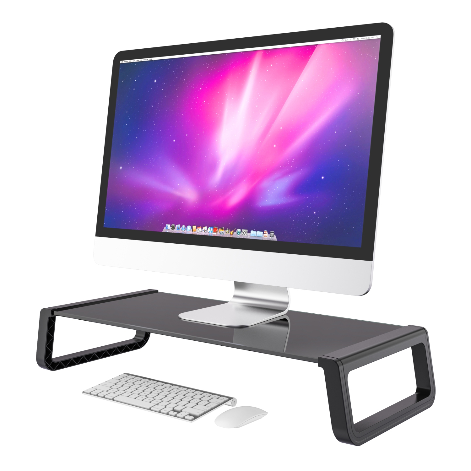 Amer Mounts – tablette surélevée pour moniteur PC avec espace de rangement pour clavier – ARPHONEBOOK