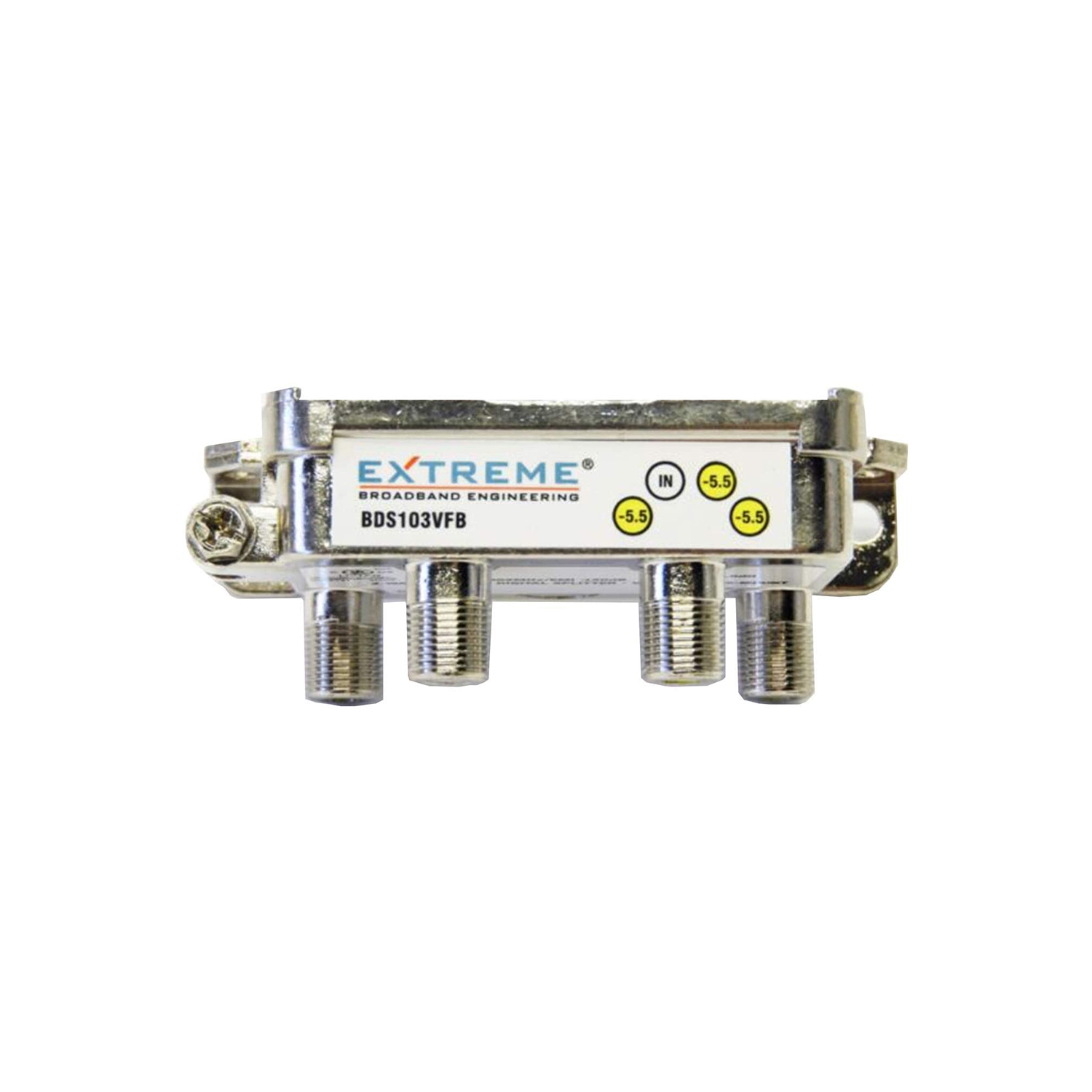 Extreme Broadband BDS103VFB 3-Way Balanced Digital Splitter - Vertical Flex-Mount True Flex RG6 Coaxial Splitter