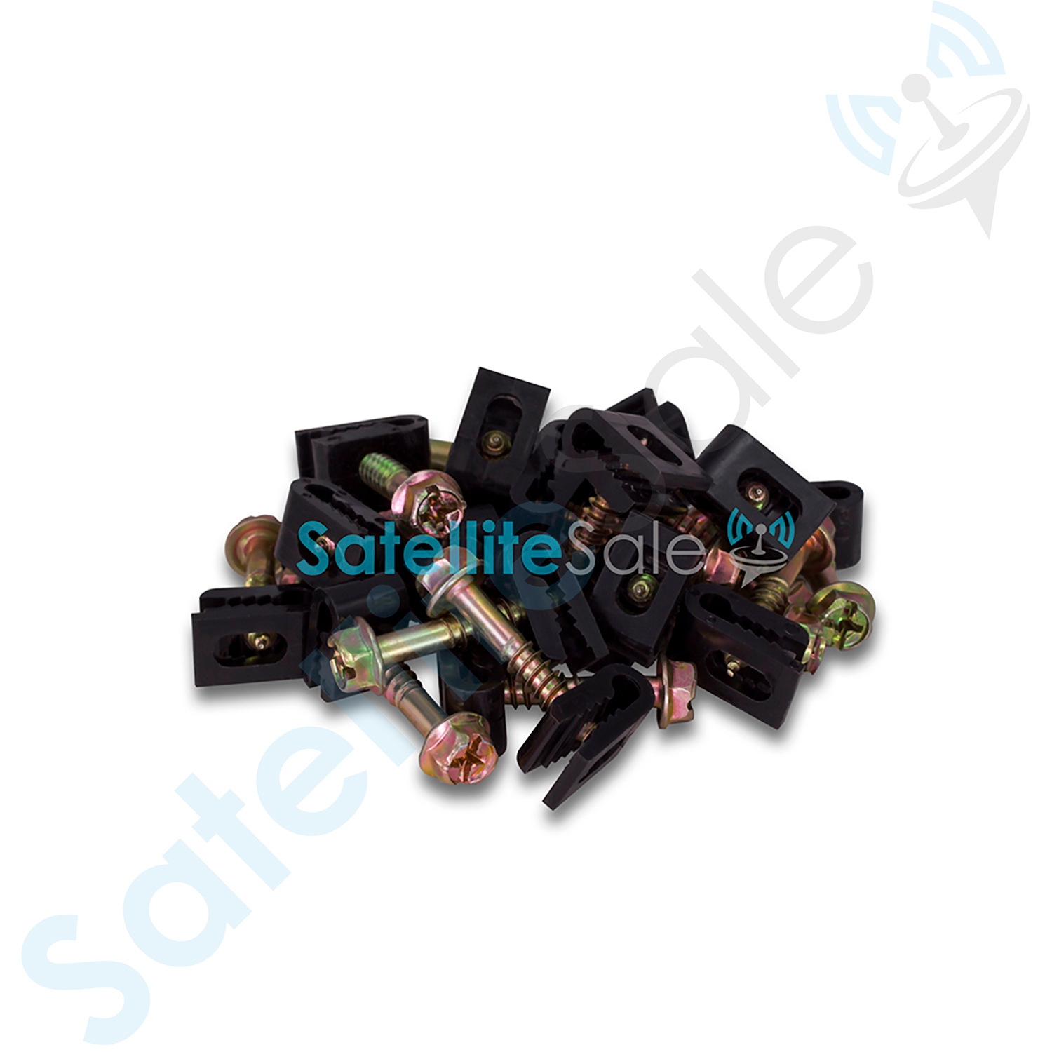 SatelliteSale Single Ground Screw Black Clips for Single Antenna Ground Wire Cable Management 100 Pcs