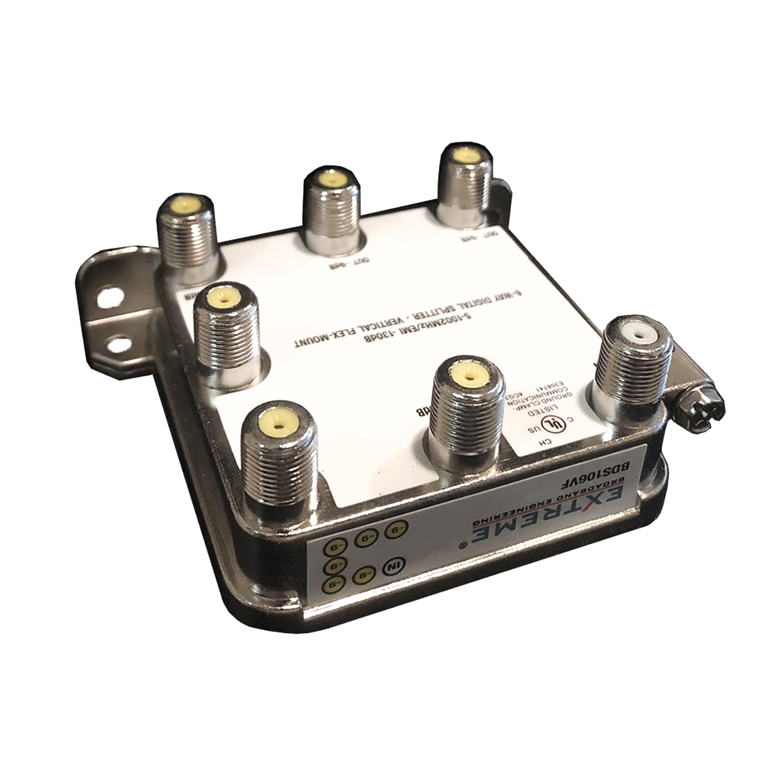 Extreme Broadband BDS106VF 6-Way Digital Coaxial Splitter - Vertical Mount RG6 Splitter