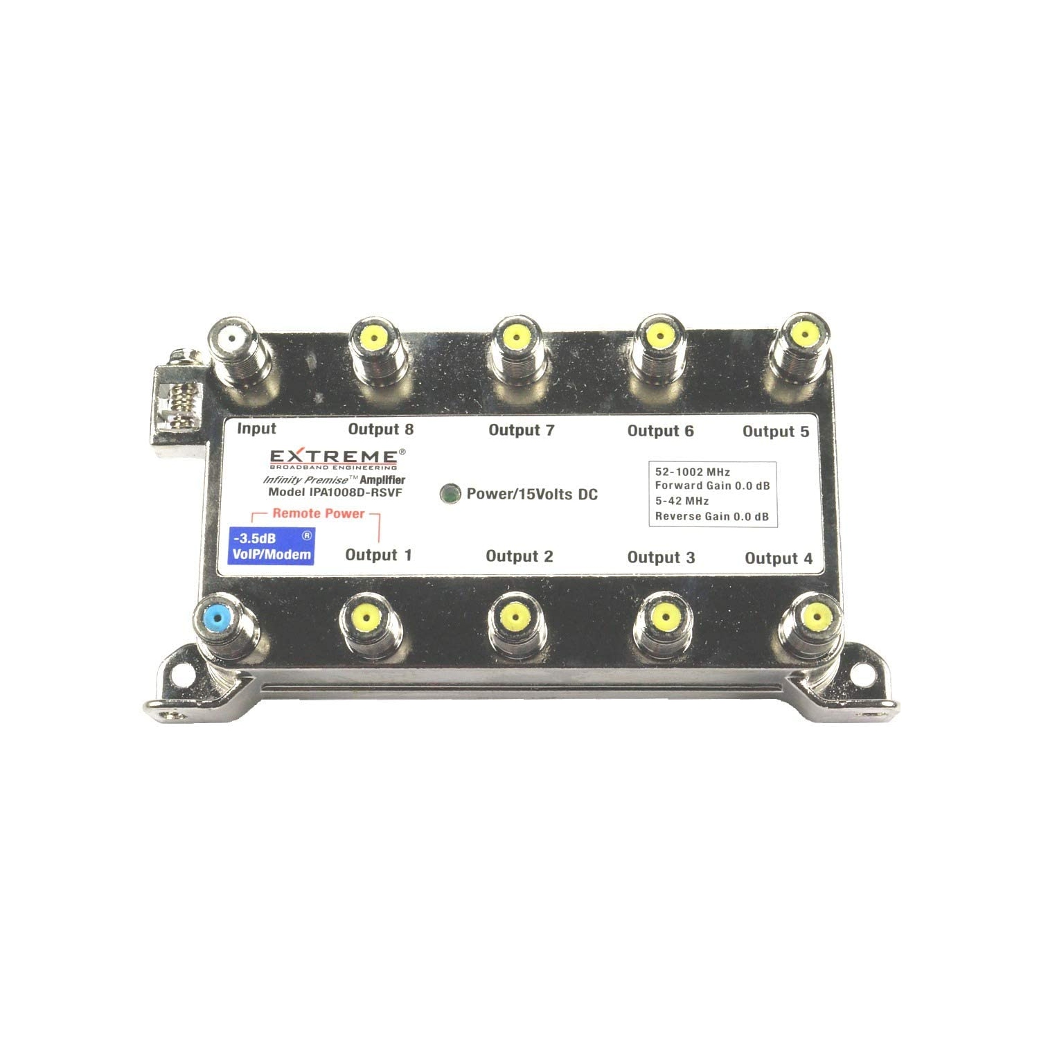 Extreme Broadband IPA1008D-RSVF - 8 Way Coaxial Splitter