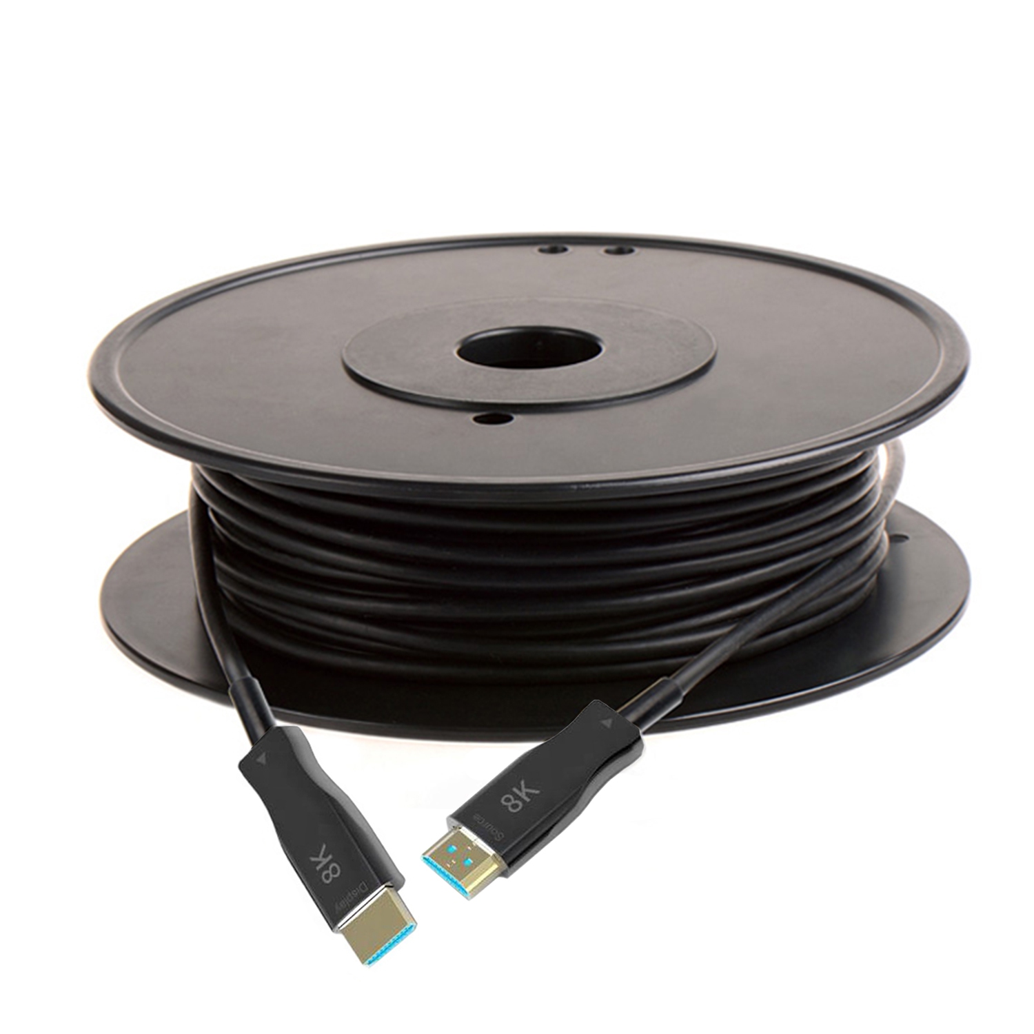 SatelliteSale Digital Fiber Optic 8K HDMI 2.1 Cable PVC Black Cord (100 feet)