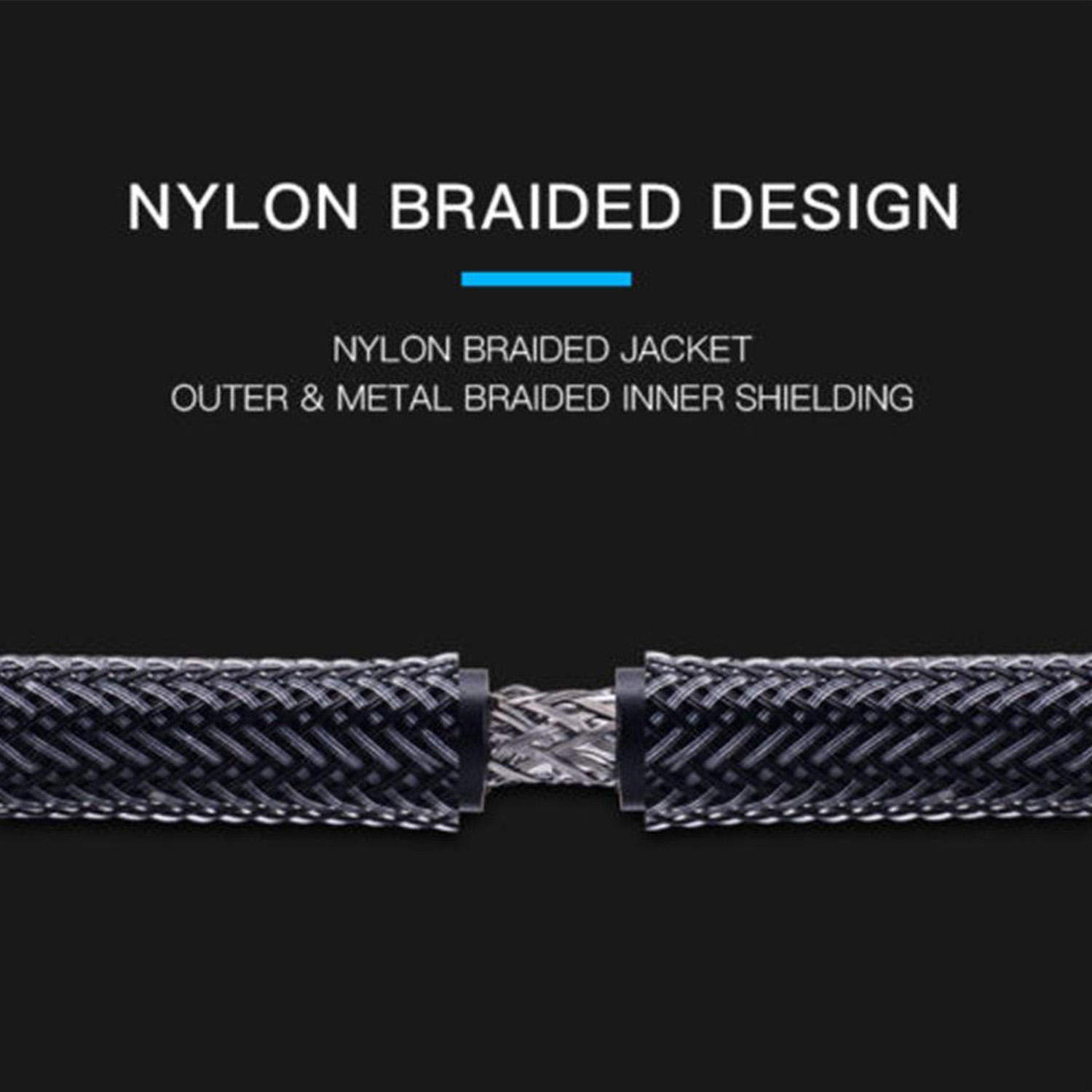 SatelliteSale Digital Ultra High-Speed HDMI 2.1 Cable Black Cotton Cord (3 feet)