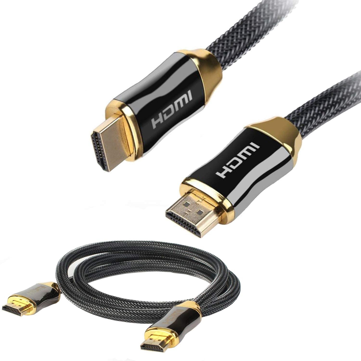 SatelliteSale Digital Ultra High-Speed HDMI 2.1 Cable Black Cotton Cord (3 feet)