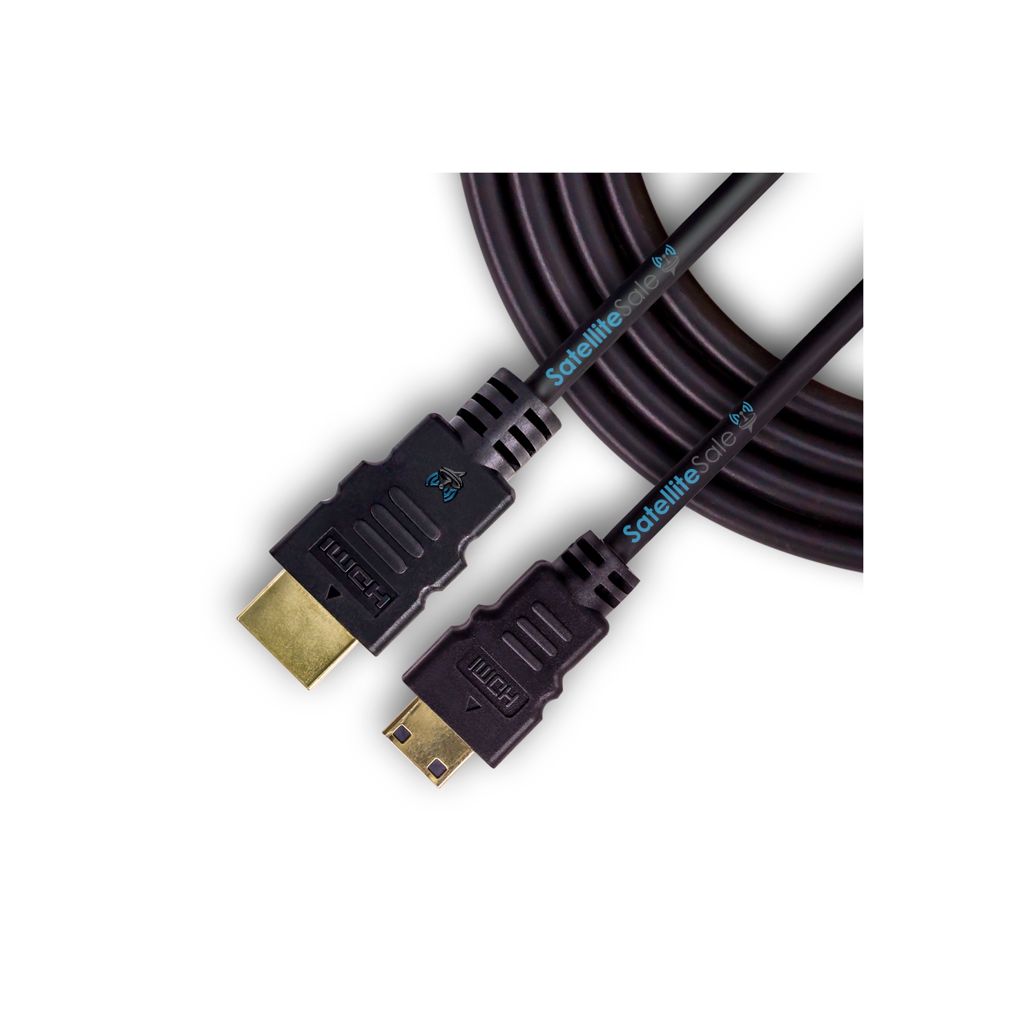SatelliteSale Digital 1.4 Mini HDMI To HDMI Cable PVC 2160p Black Cord (3 Feet)