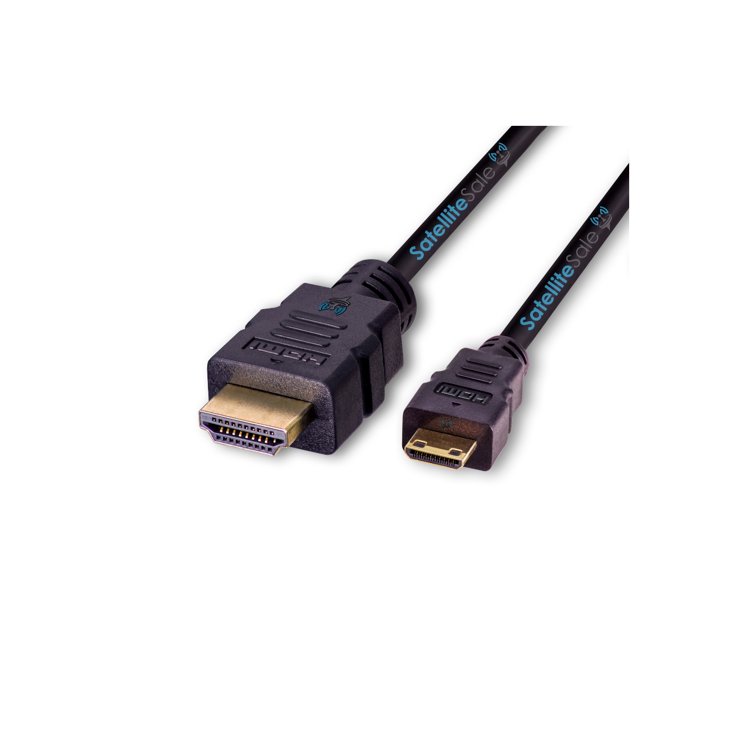 SatelliteSale Digital 1.4 Mini HDMI To HDMI Cable PVC 2160p Black Cord (3 Feet)