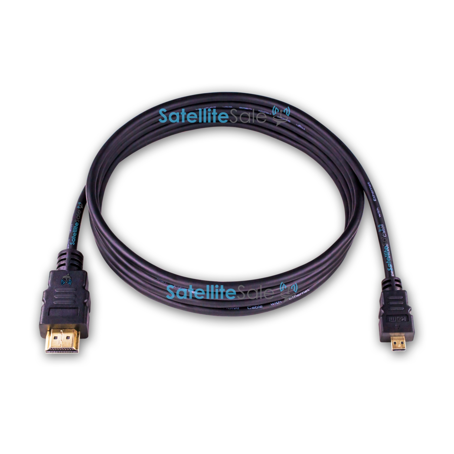SatelliteSale Digital 1.4 Micro HDMI To HDMI Cable Universal Wire 4K/30Hz 10.2Gbps PVC 2160p Black Cord