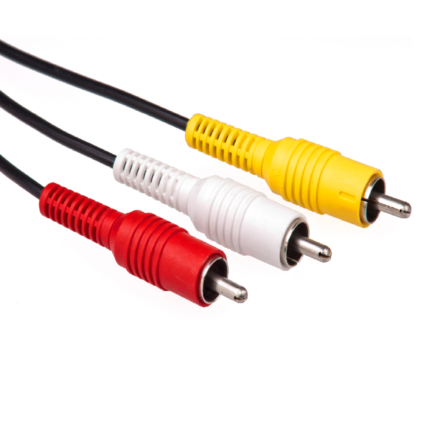 Pack of 5 3 Male to 3 Male RCA Audio Video AV Composite Cable PVC Black Cord Universal Wire by SatelliteSale 6 feet