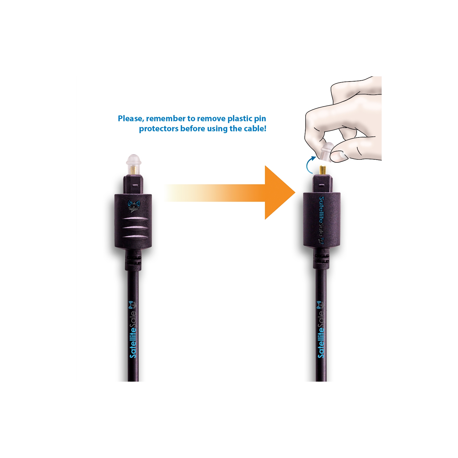 SatelliteSale Digital Toslink SPDIF Audio Optical Fiber Cable Universal Wire PVC Black Cord