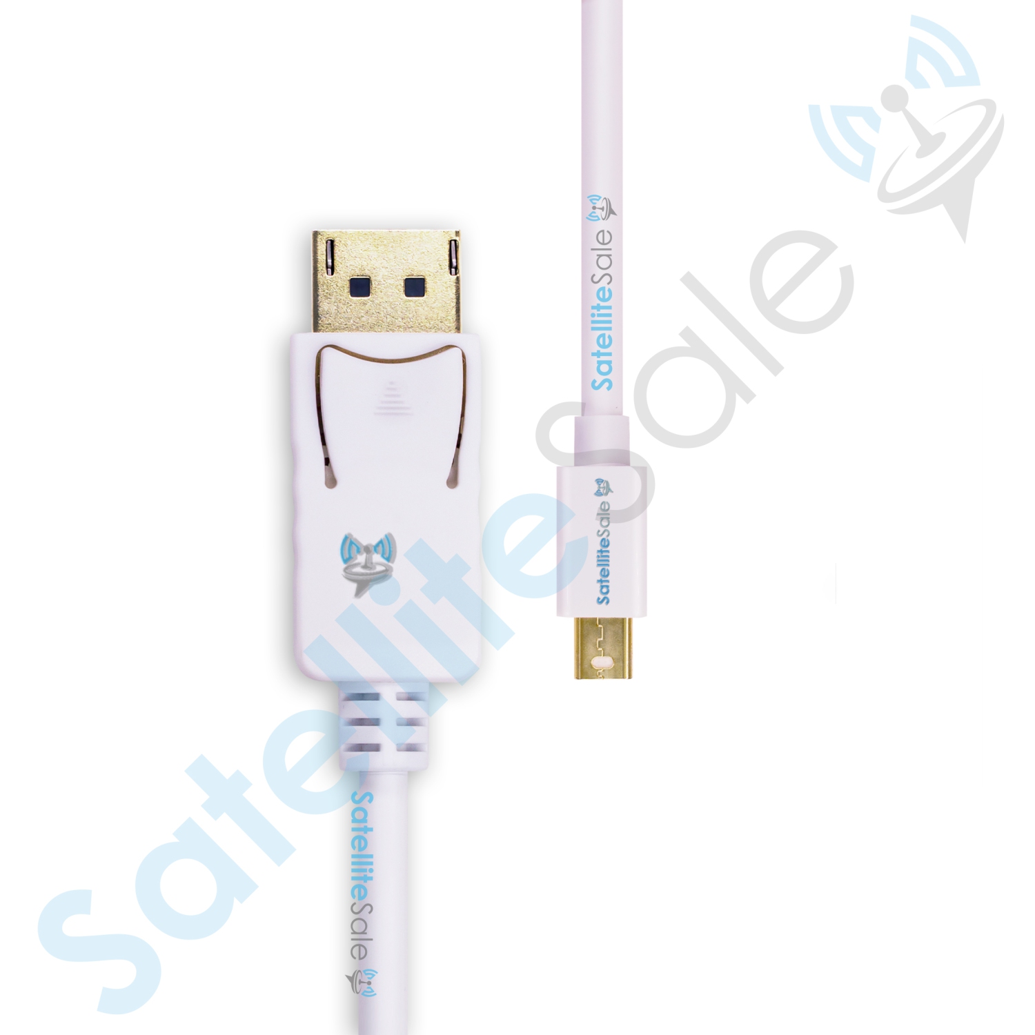 SatelliteSale Mini DisplayPort to Display Port DP Cable Male to Male 4K/30Hz 8.64Gbps Universal Wire PVC White Cord