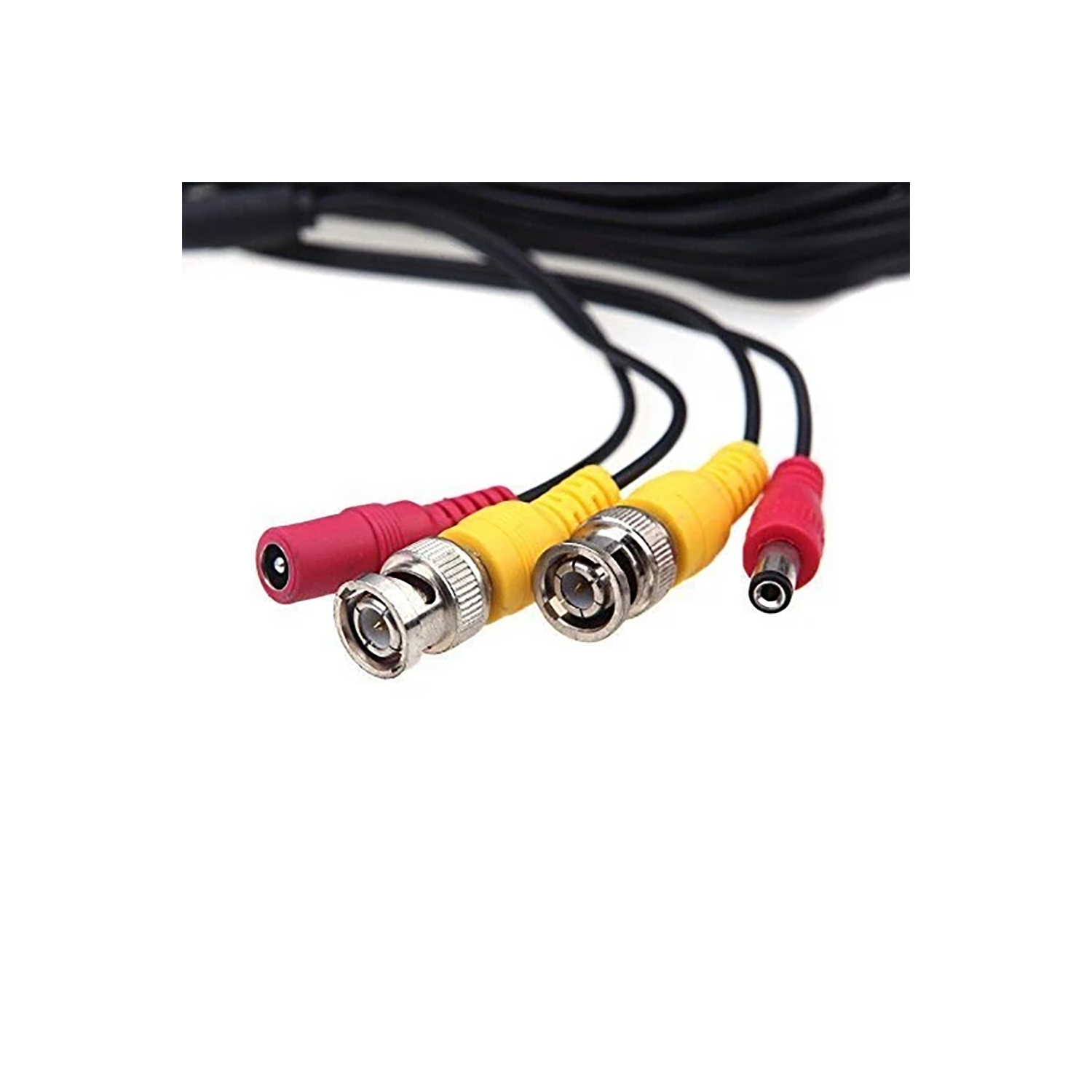 SatelliteSale CCTV Security Camera BNC Cable Siamese Pre-Made 2-in-1 Video and Power Universal Wire PVC Black Cord