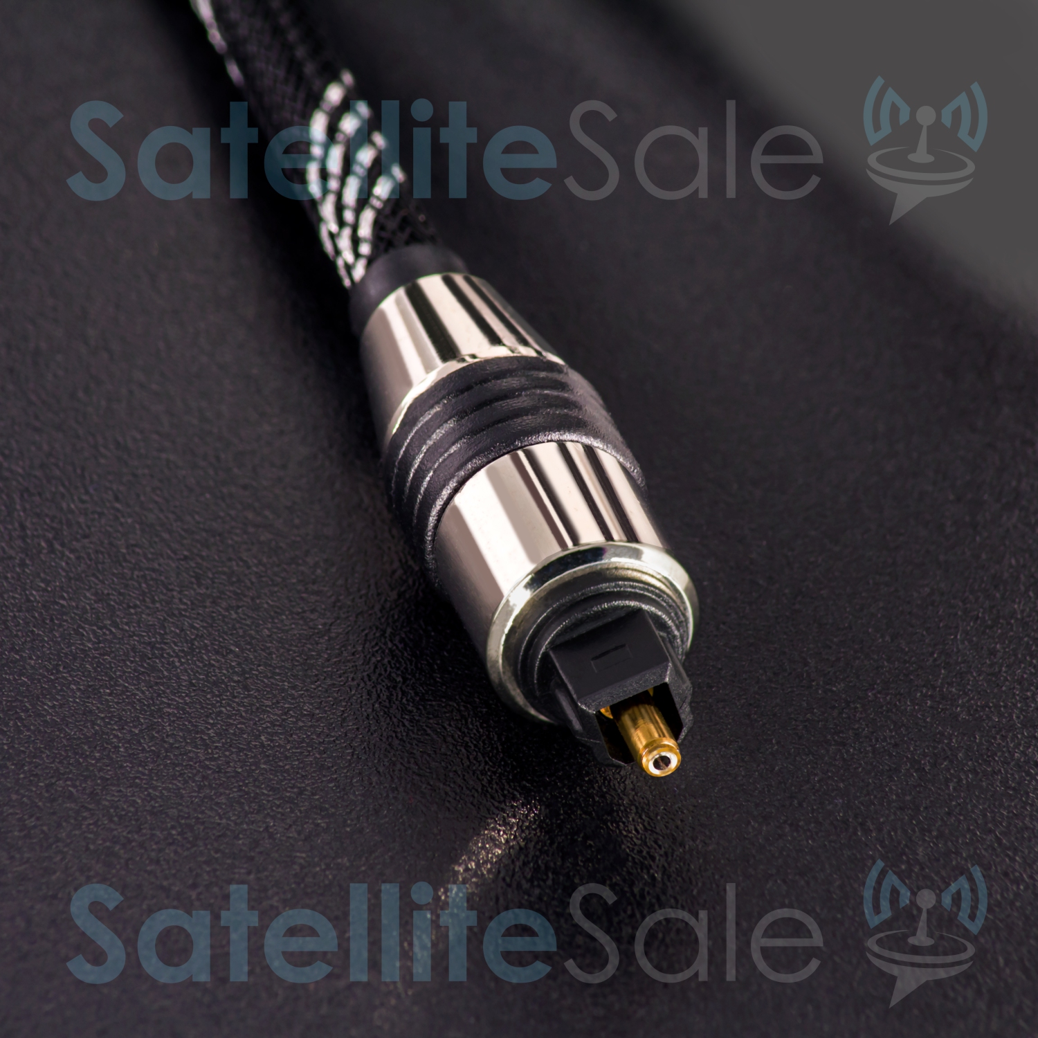SatelliteSale Digital Toslink SPDIF Audio Optical Fiber Cable Universal Wire Nylon Black/Silver Cord