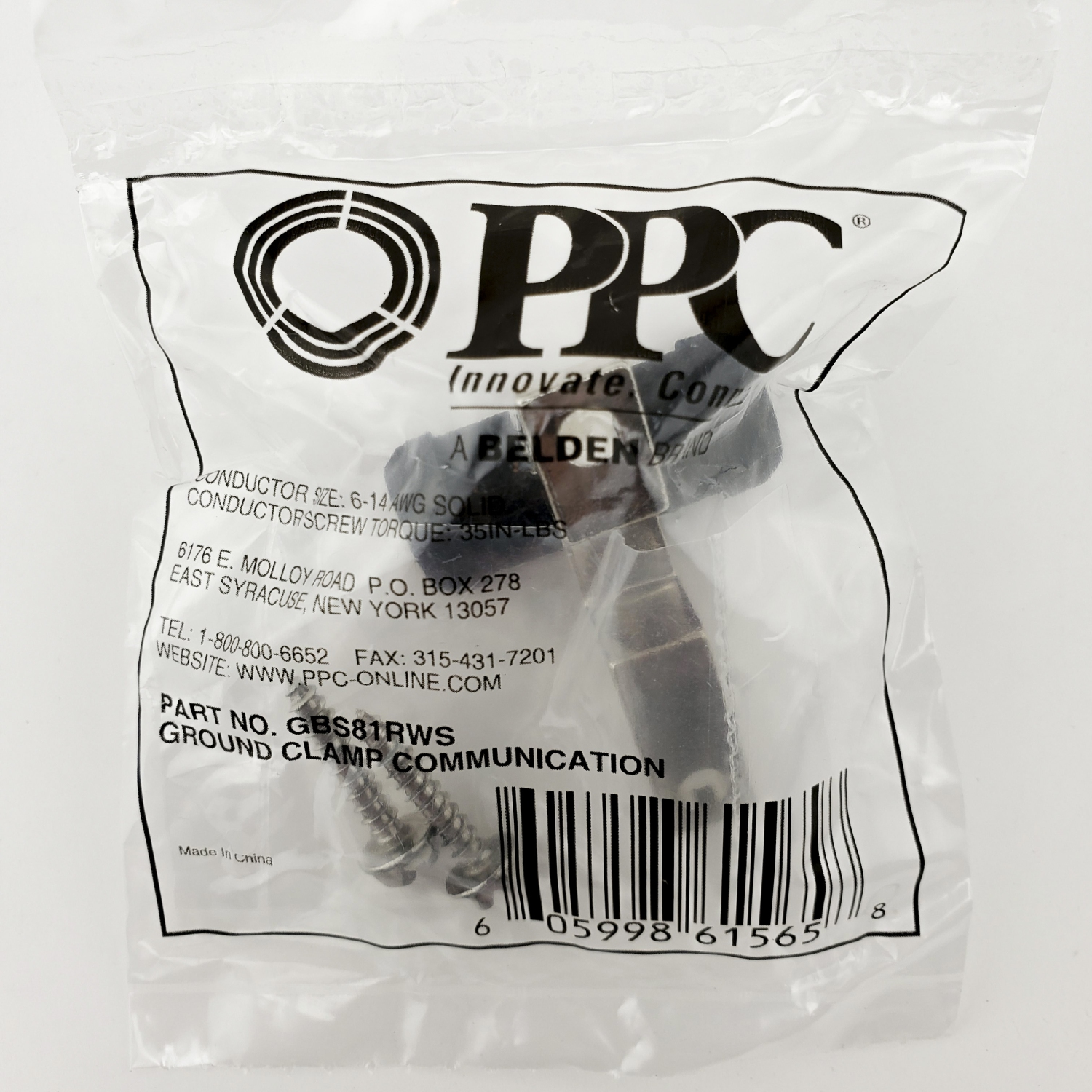 PPC 3 GHz Ground Block Single High Frequency with Weather Seal Boot GBS81WRS