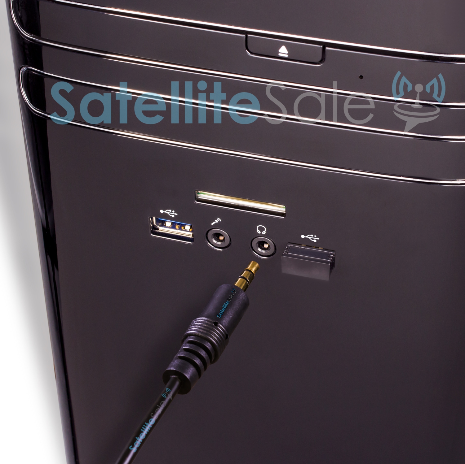 SatelliteSale Auxiliary 3.5mm Audio Jack Male to Male Digital Stereo Aux Cable Universal Wire PVC Black Cord