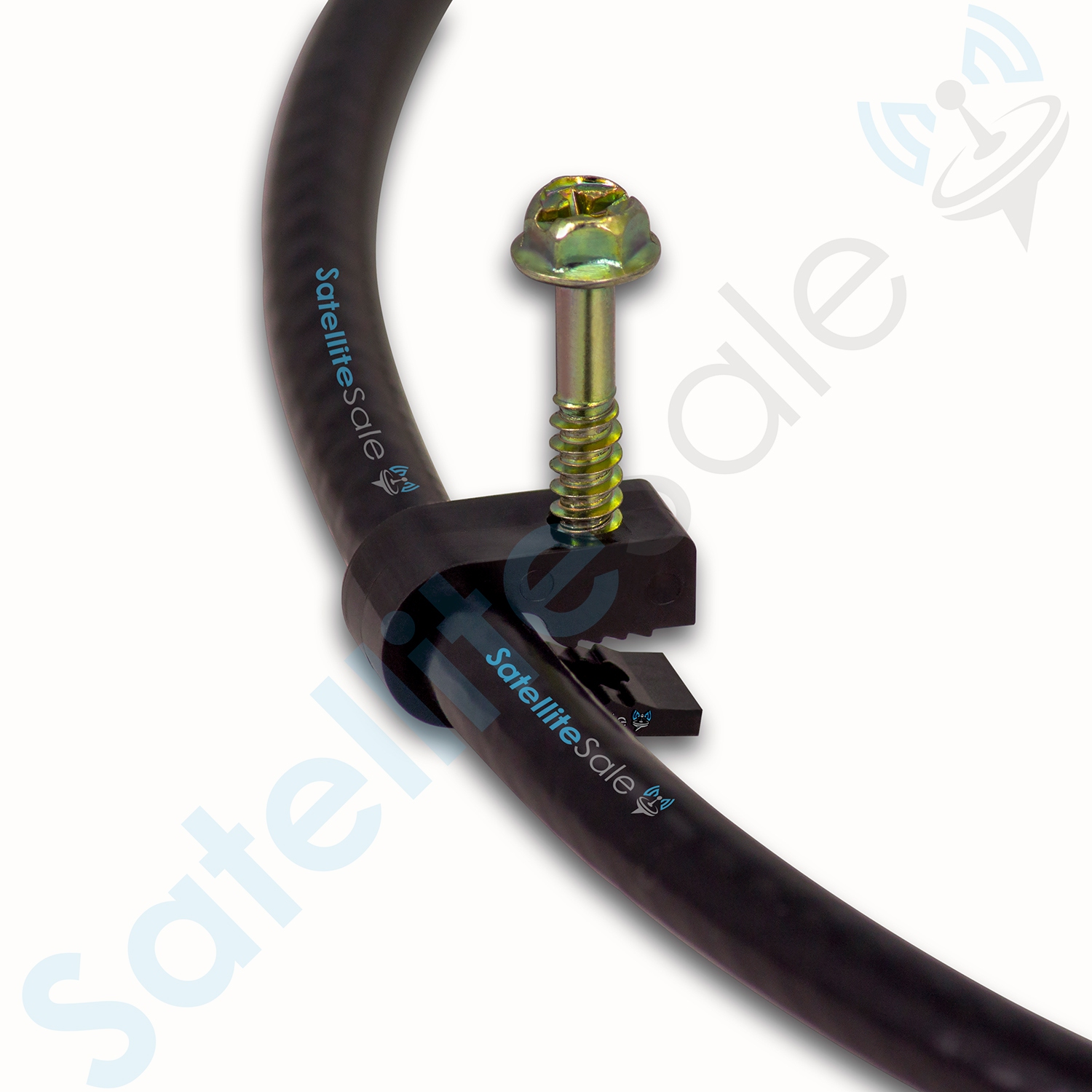 SatelliteSale Single Screw Black Clips for Ethernet Internet Telephone Cable TV Wire Cable Management 100 Pcs