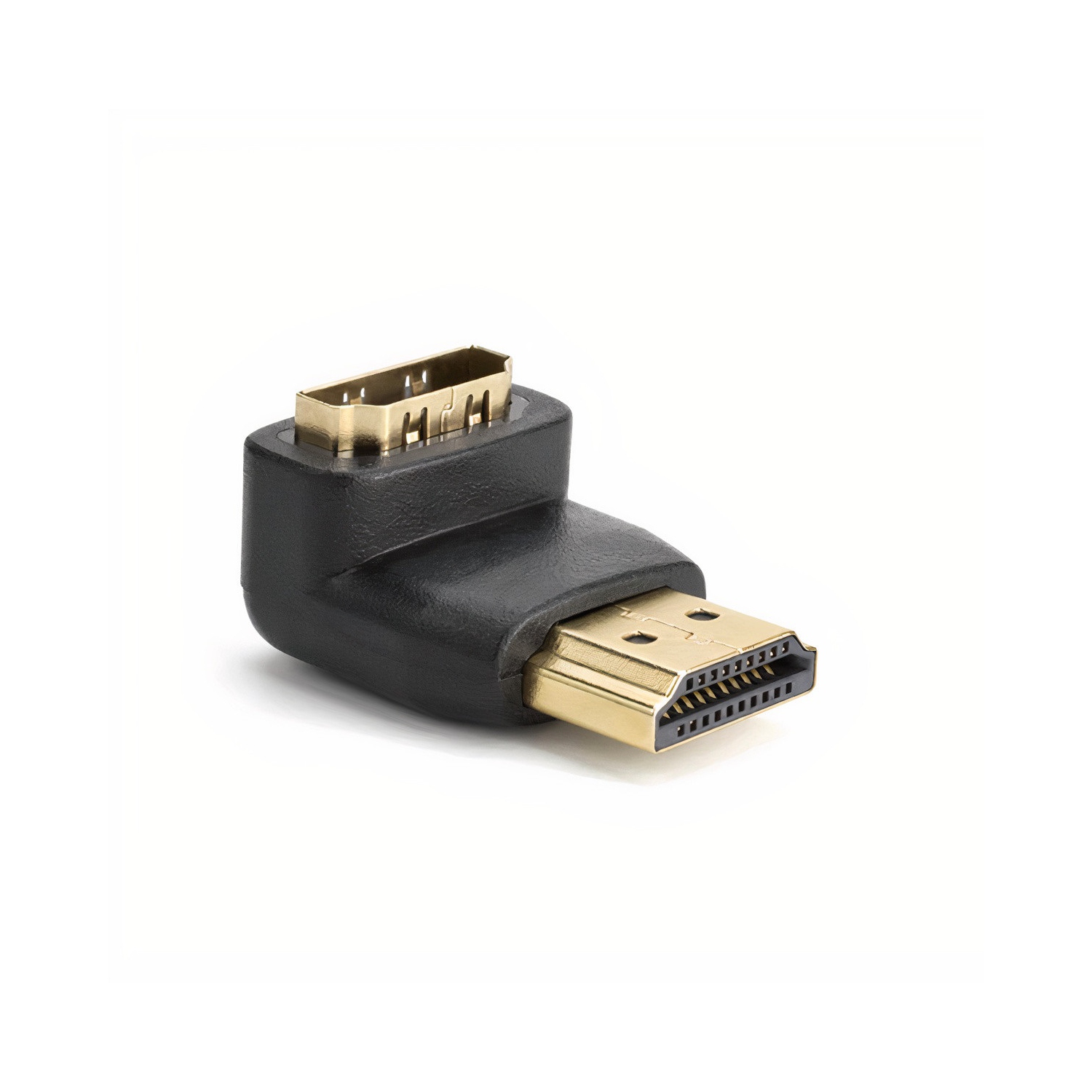 SatelliteSale Digital HDMI Male to Female Right Angle 4K HDR PVC Black Adapter 90 degree