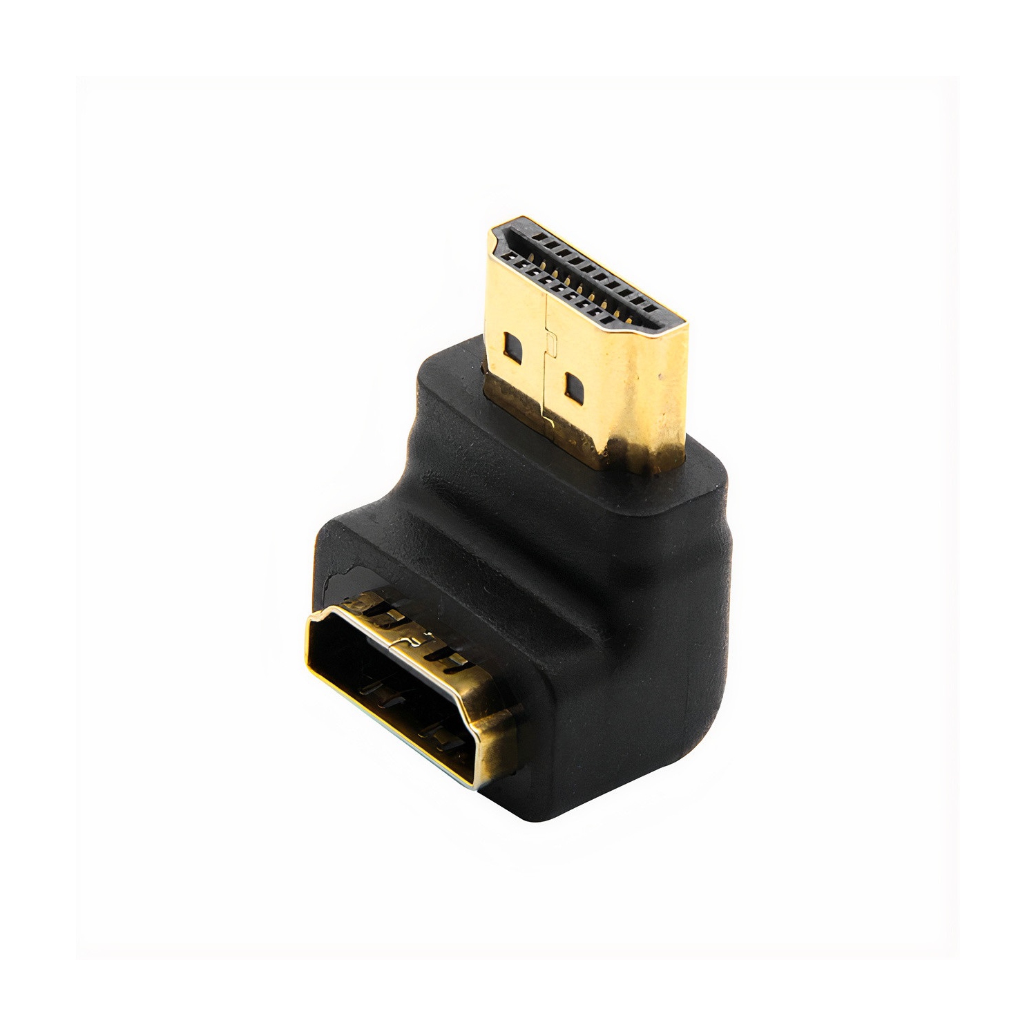 SatelliteSale Digital HDMI Male to Female Right Angle 4K HDR PVC Black Adapter 90 degree