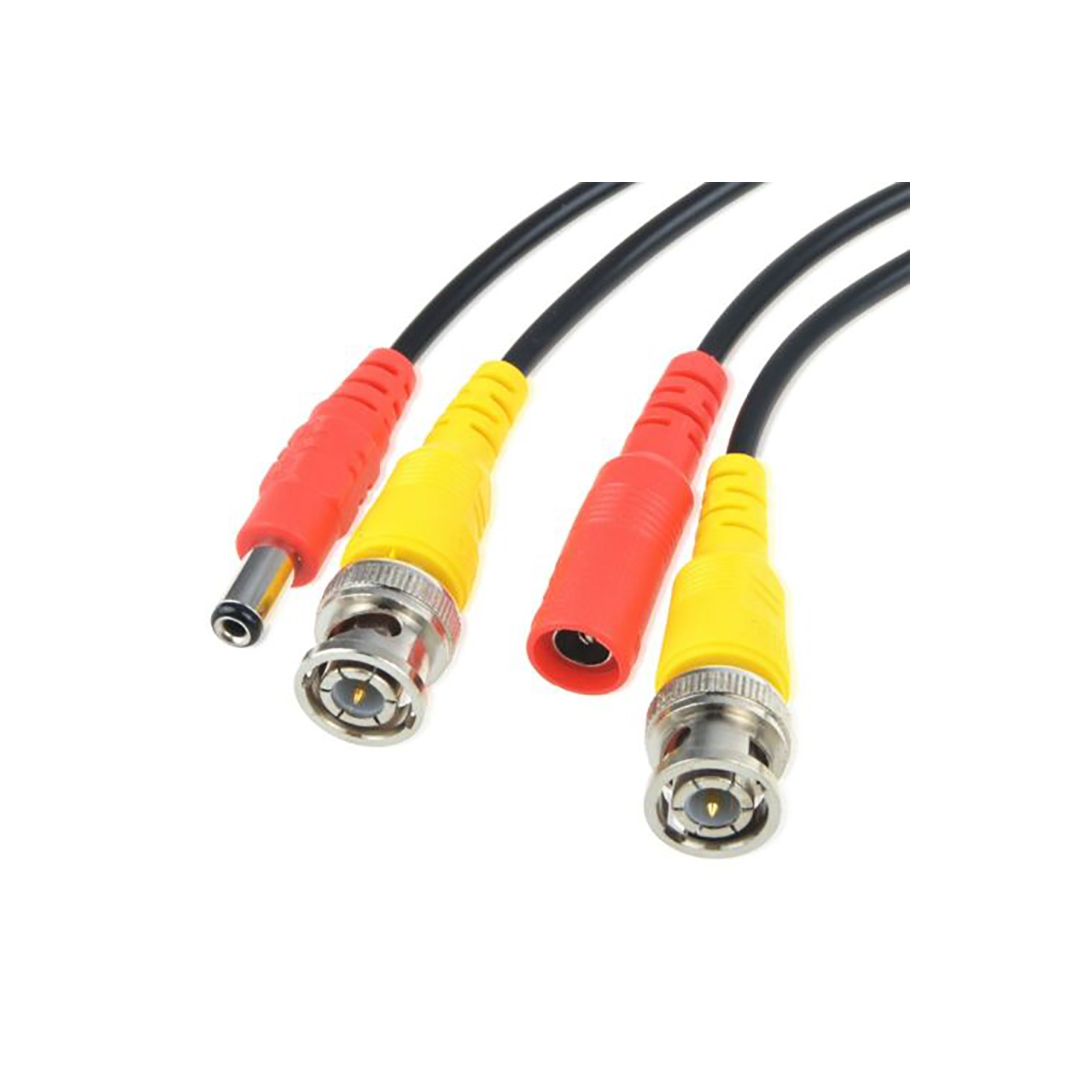 SatelliteSale Pack de 4 caméras de surveillance CCTV Câble BNC-en-Vidéo et alimentation en PVC Câble universel noir 2-en-1 préfabriqué en siamois