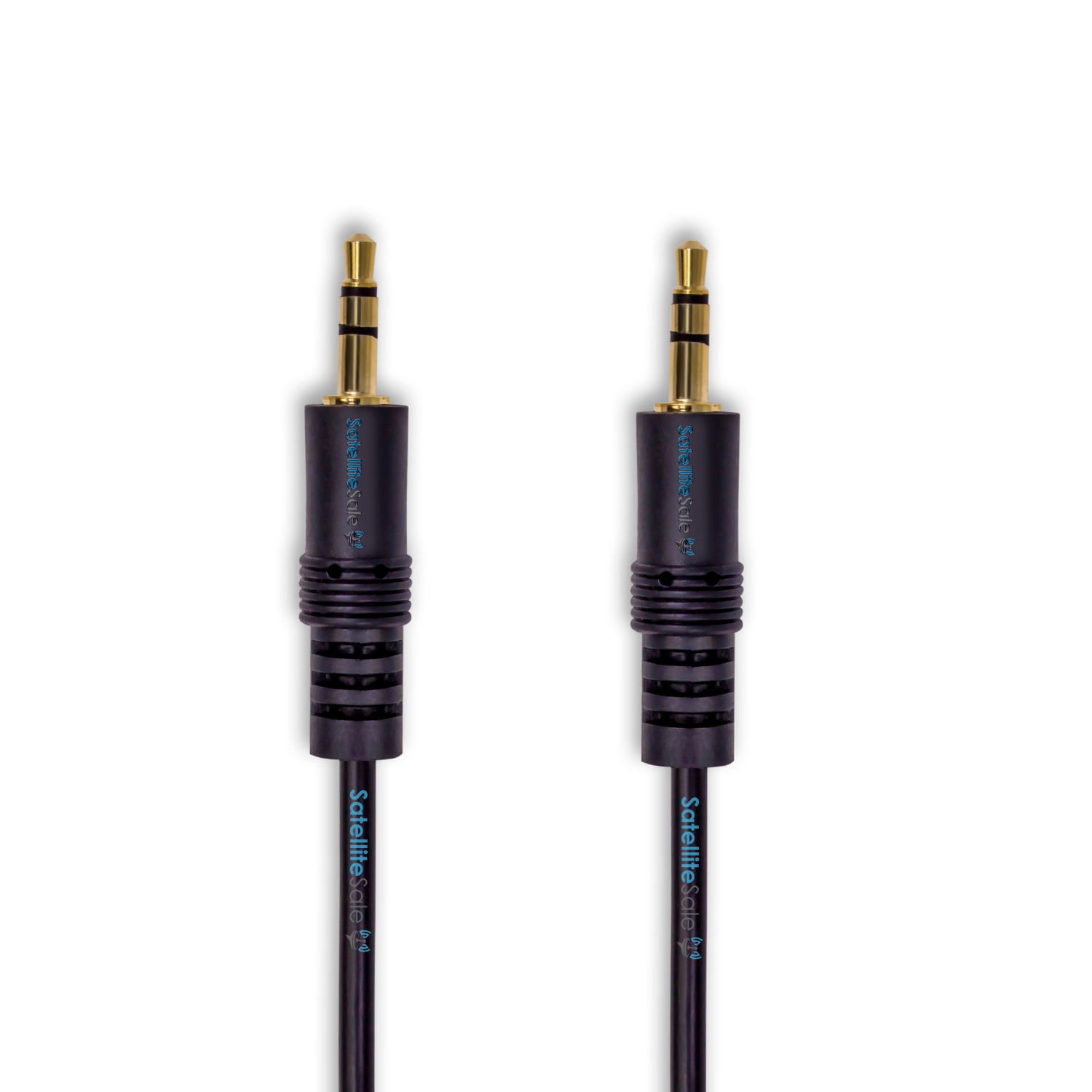 SatelliteSale Auxiliary 3.5mm Audio Jack Male to Male Digital Stereo Aux Cable Universal Wire PVC Black Cord