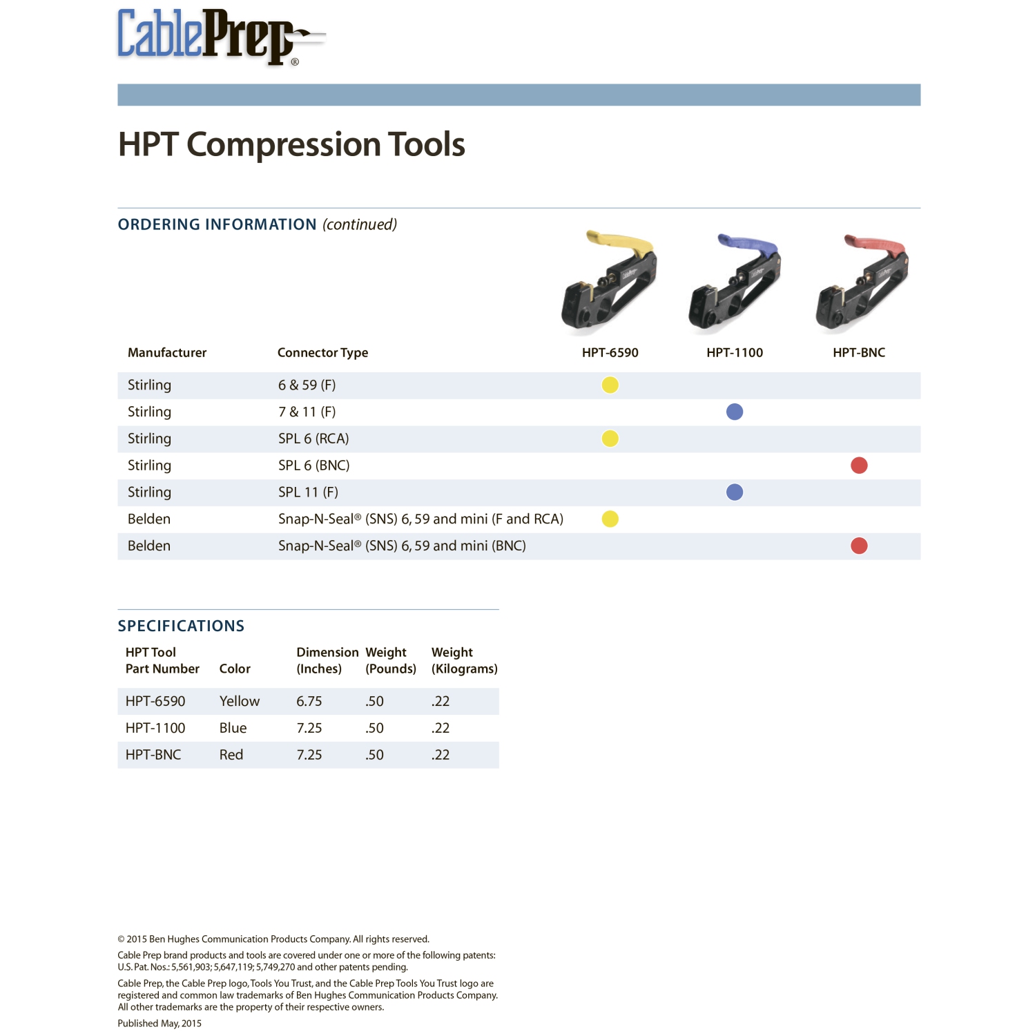 CablePrep HPT-6590 Hybrid Pocket Compression And Insert Tool For RG6/59F & RCA