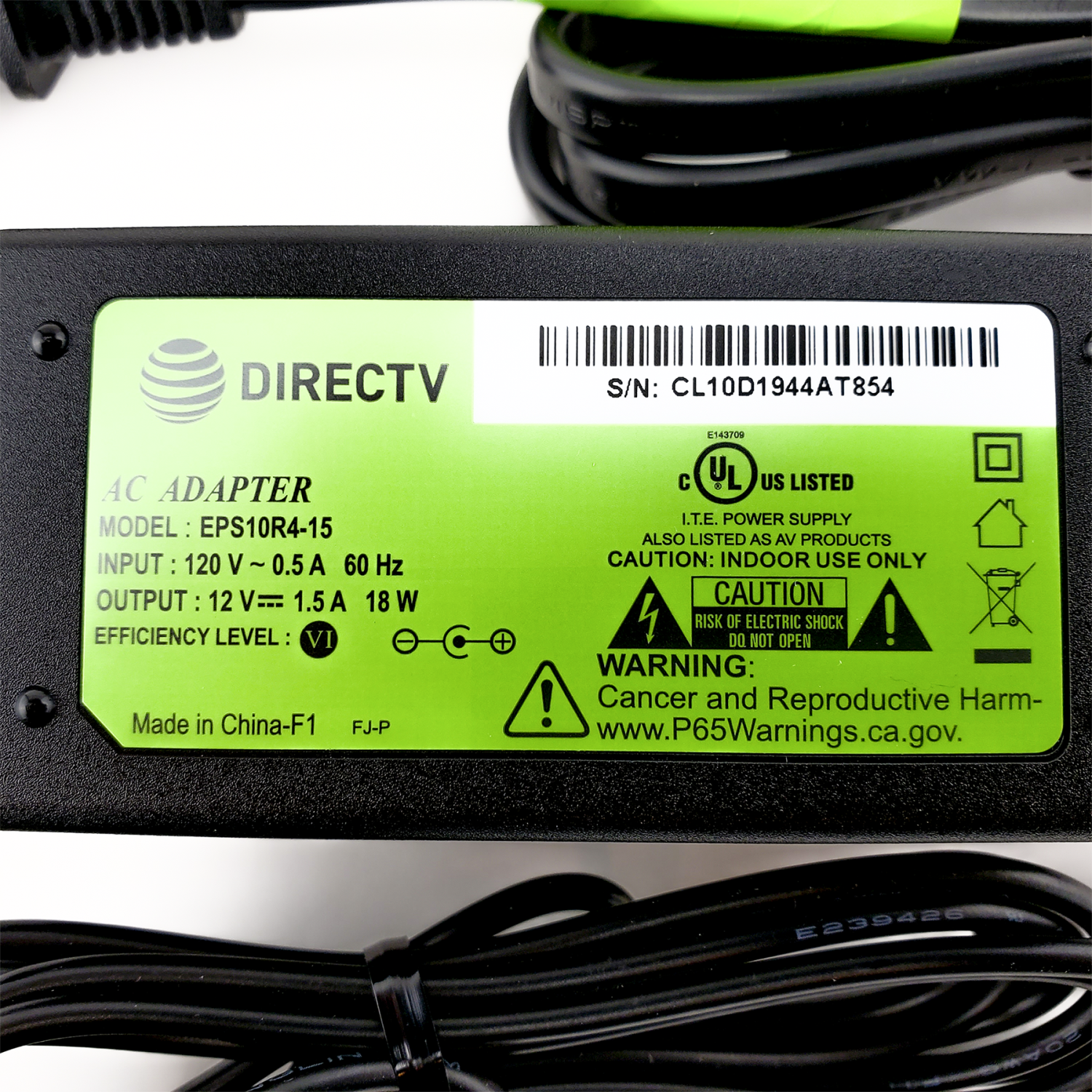 DIRECTV EPS10R1-16 POWER SUPPLY H25 C31 C41, DECA, AC DC Adapter 12V EPS10R1-15