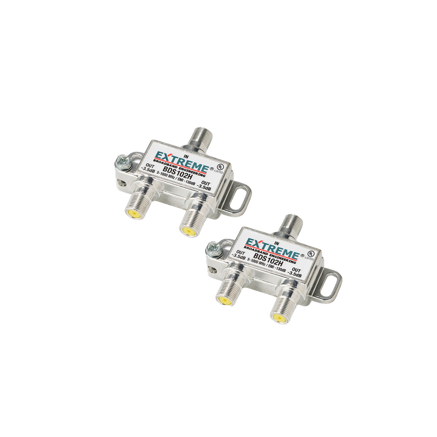 2 Way Extreme/Amphenol 1GHz High Performance Coax Cable Splitter BDS102H 2 Pack