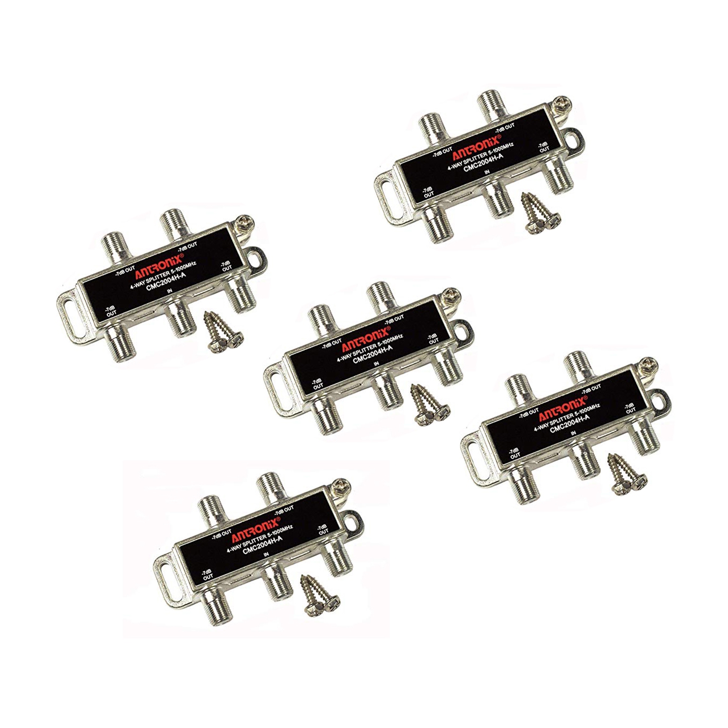 Antronix CMC2004H 4-Way, 5 Pack Horizontal Splitter -7db Ports 5-1002 MHz