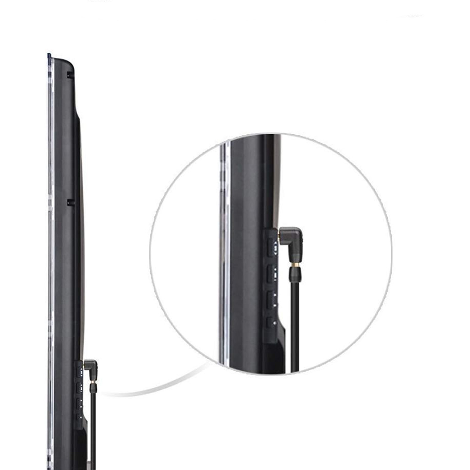 SatelliteSale Digital HDMI Male to Female Right Angle 4K HDR PVC Black Adapter