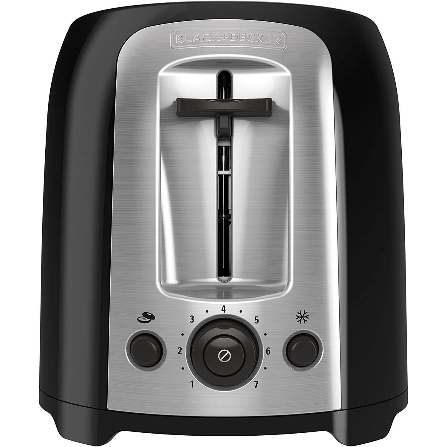BLACK+DECKER 2-Slice Extra Wide Slot Toaster, Classic Oval, Black with Stainless Steel Accents, TR1278B