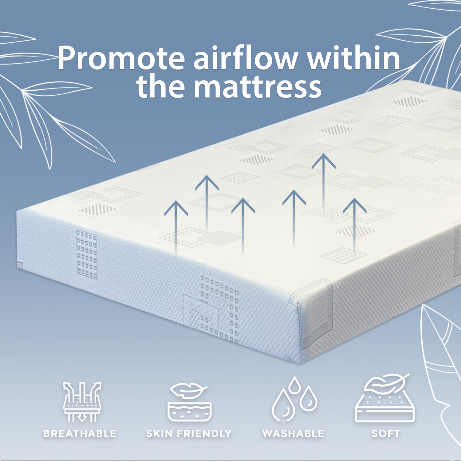 ViscoLogic Blossom Matelas en mousse réversible (Double (Full) Size) CertiPUR-US® Certified Foam