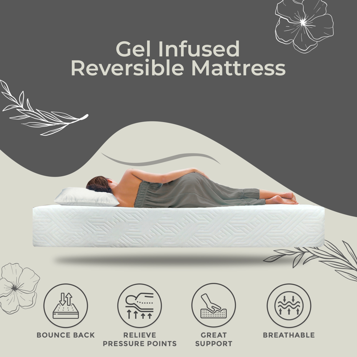 ViscoLogic Nest Supreme - fabriqué au Canada - matelas double mousse orthopédique haute densité moyennement ferme, mousse certifiée CertiPUR-US®, lit