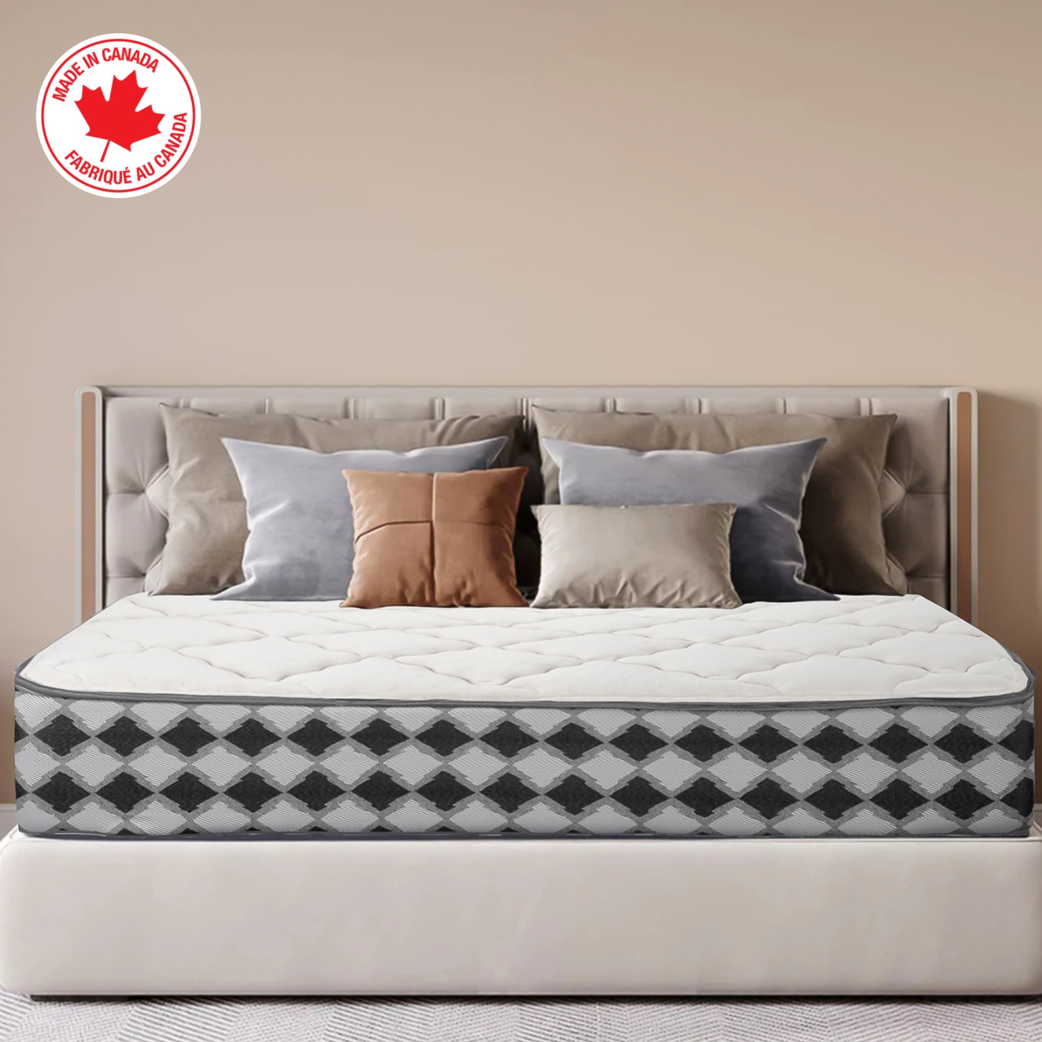 ViscoLogic Nest Supreme - fabriqué au Canada - matelas double mousse orthopédique haute densité moyennement ferme, mousse certifiée CertiPUR-US®, lit