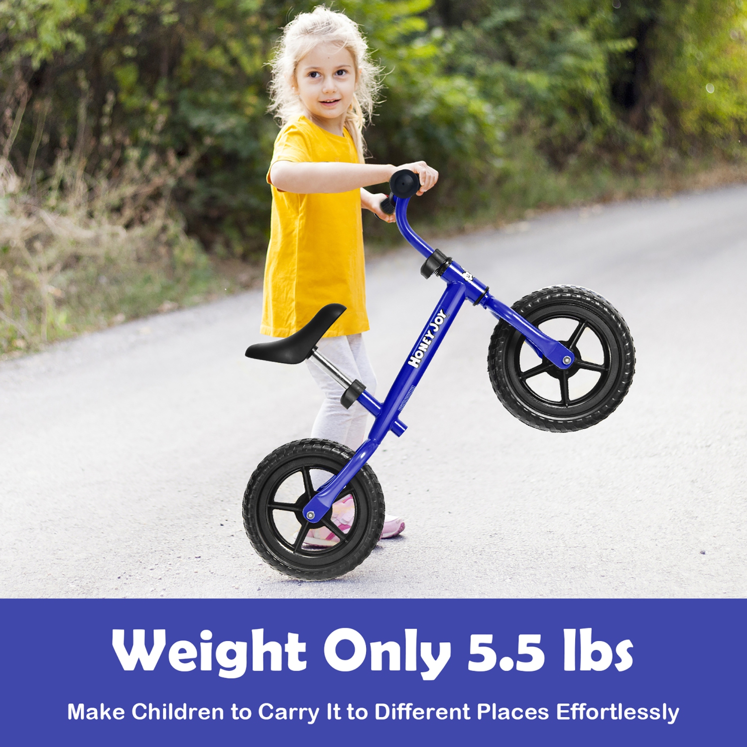 Costwway Kids Balance Bike No Pedal Training Bicycle w/Adjustable Handlebar & Seat
