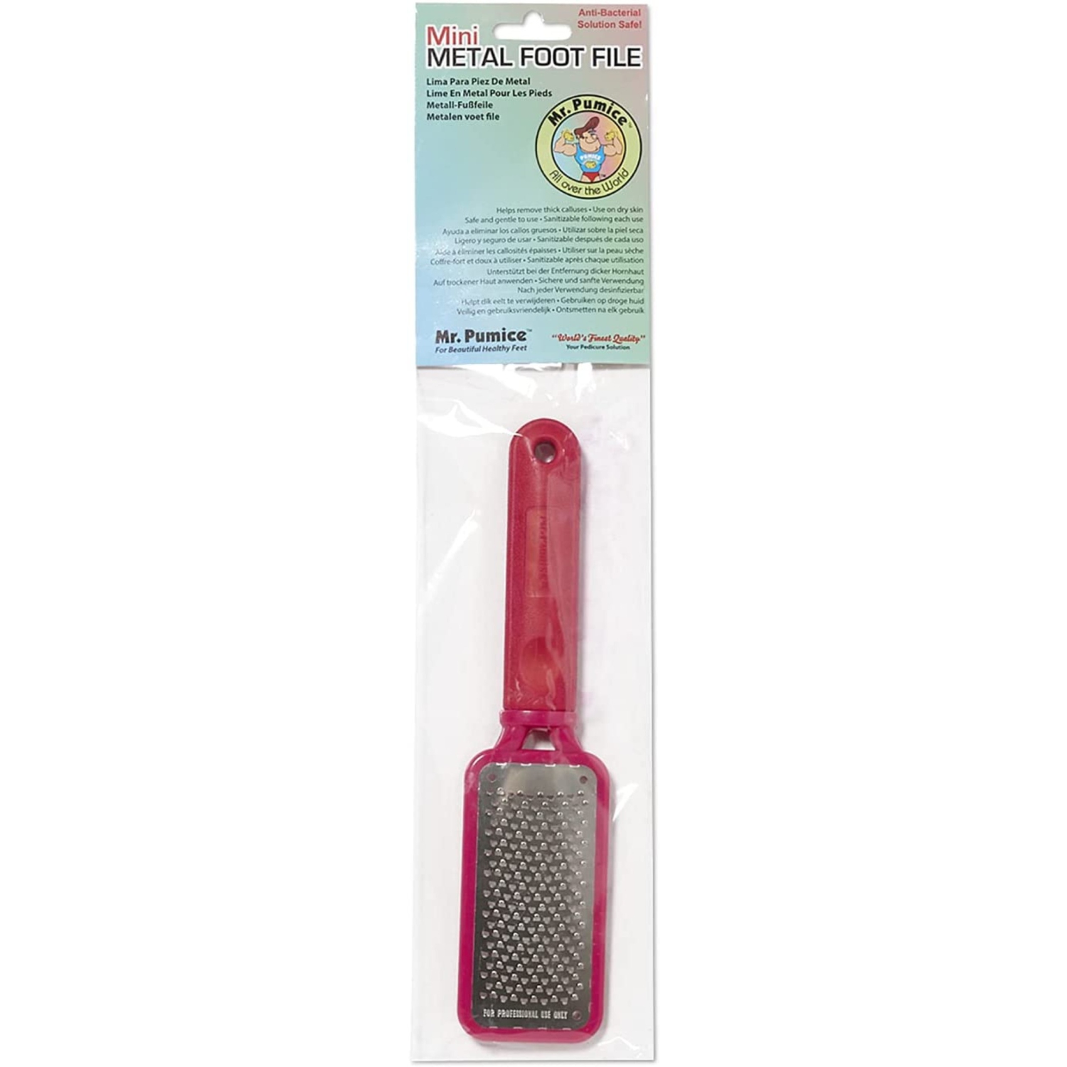 Mr. Pumice Mini Metal Foot File Pink