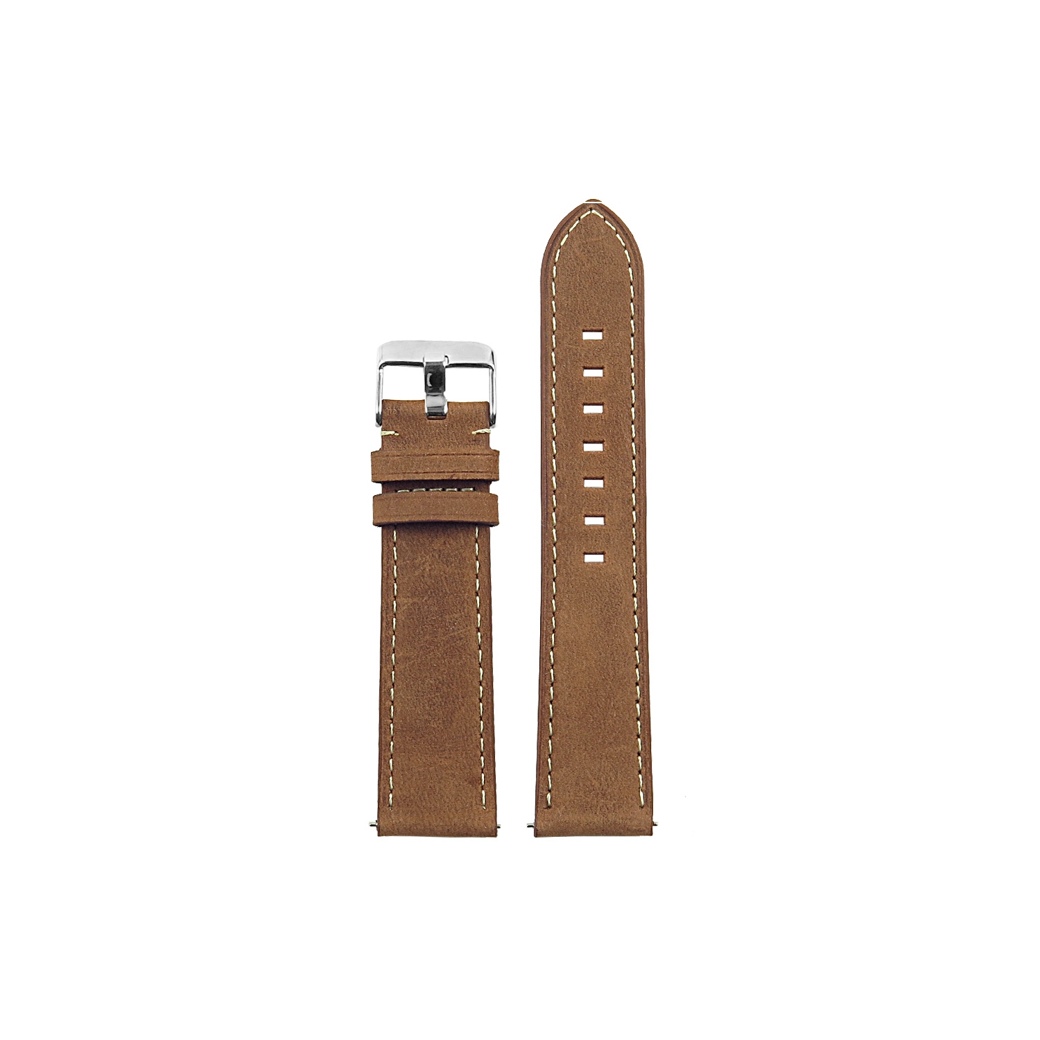 DASSARI 20mm Premium Vintage Distressed Italian Leather Smart Watch Strap Band - Tan