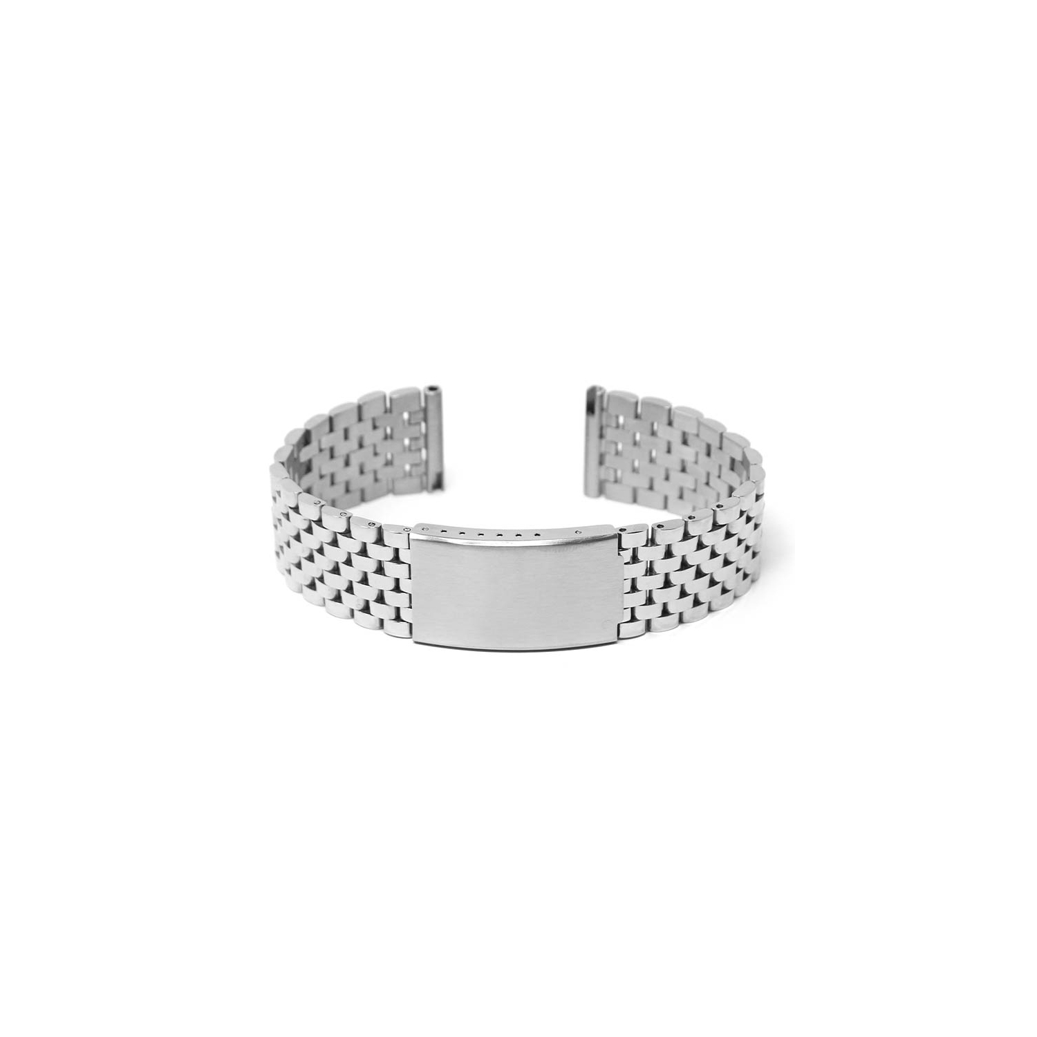 StrapsCo Vintage Stainless Steel Beads of Rice Bracelet for Fitbit Charge 5 - Polished Silver