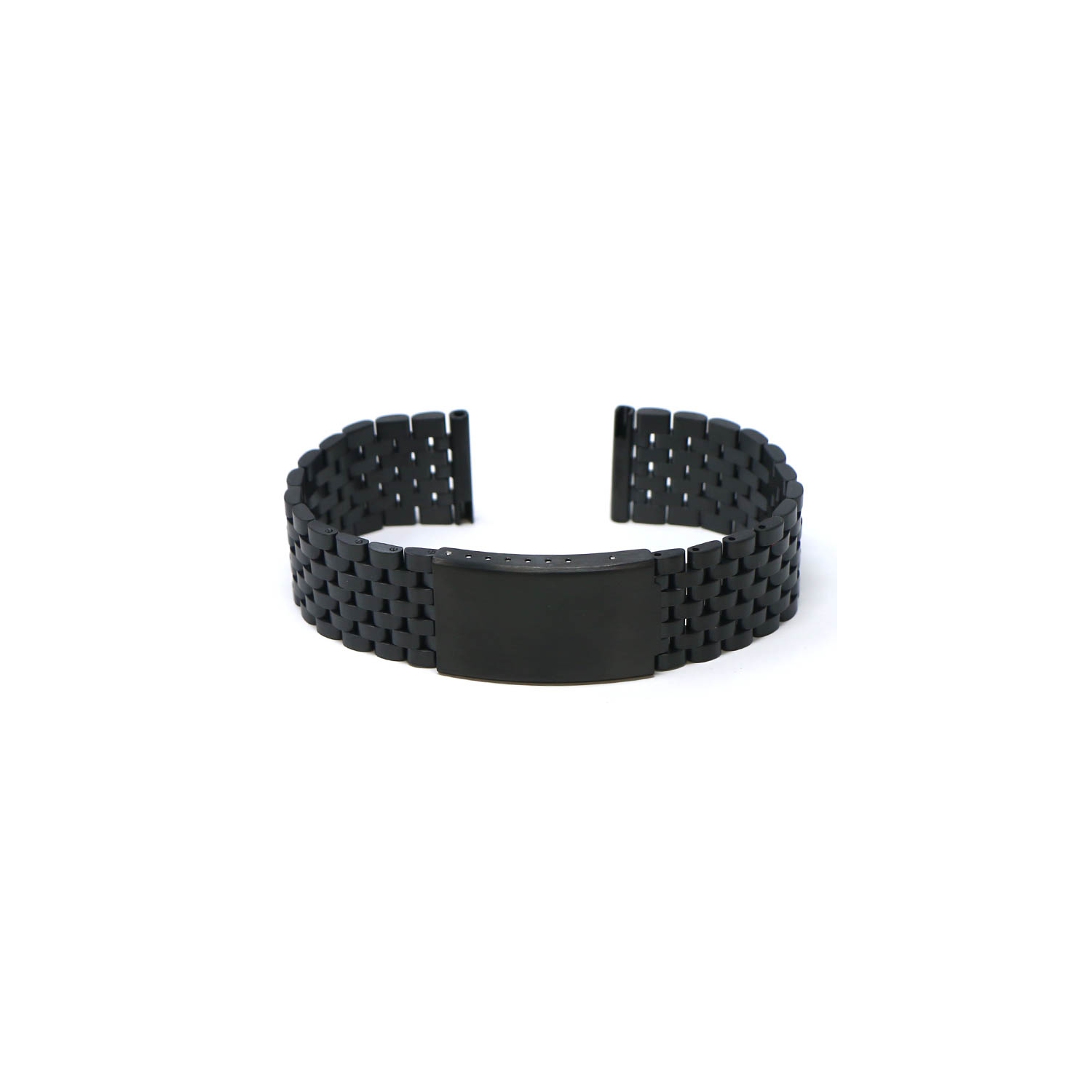 StrapsCo Vintage Stainless Steel Beads of Rice Bracelet for Fitbit Charge 5 - Black